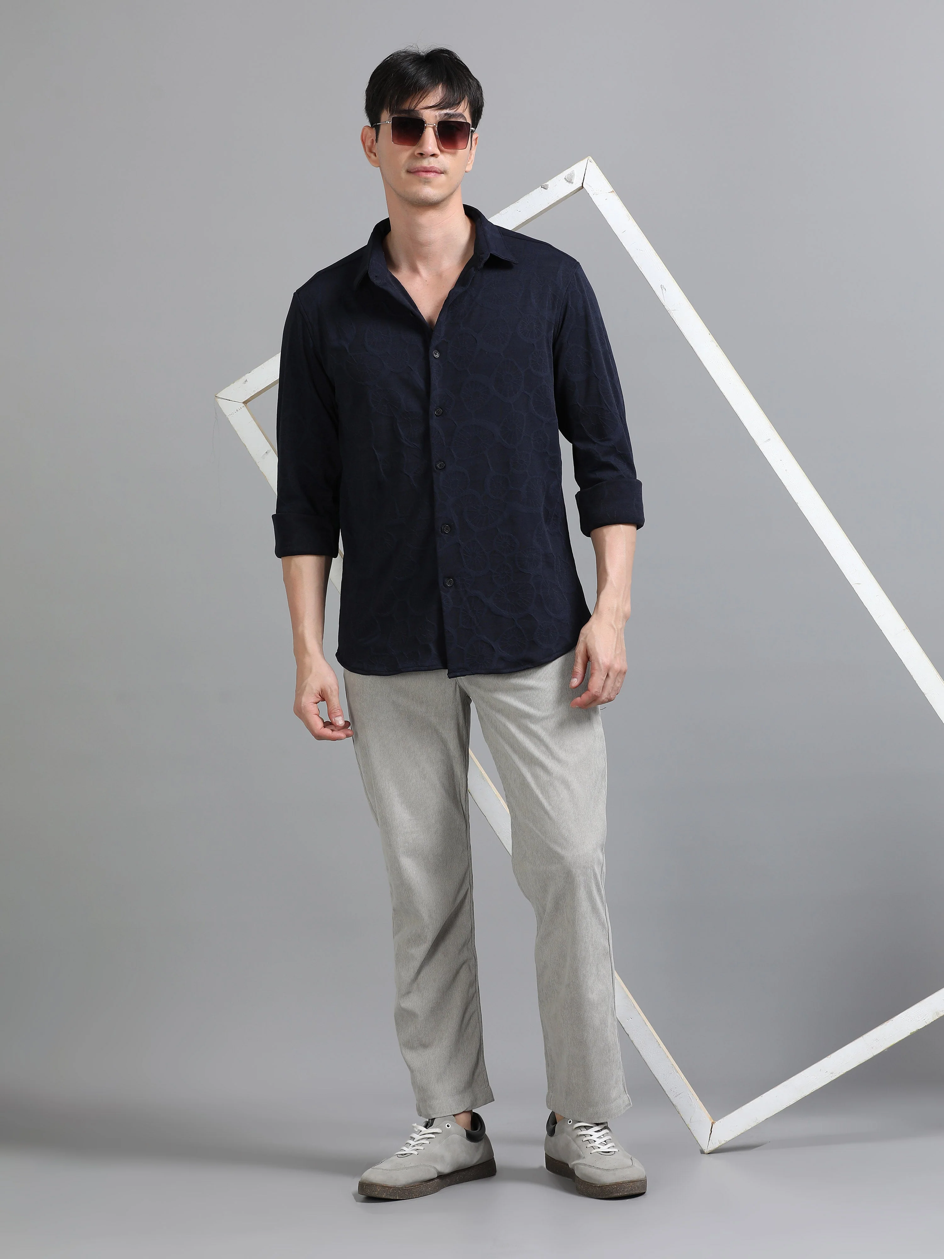 Men Florum Knit Yellow Shirt - Image 6