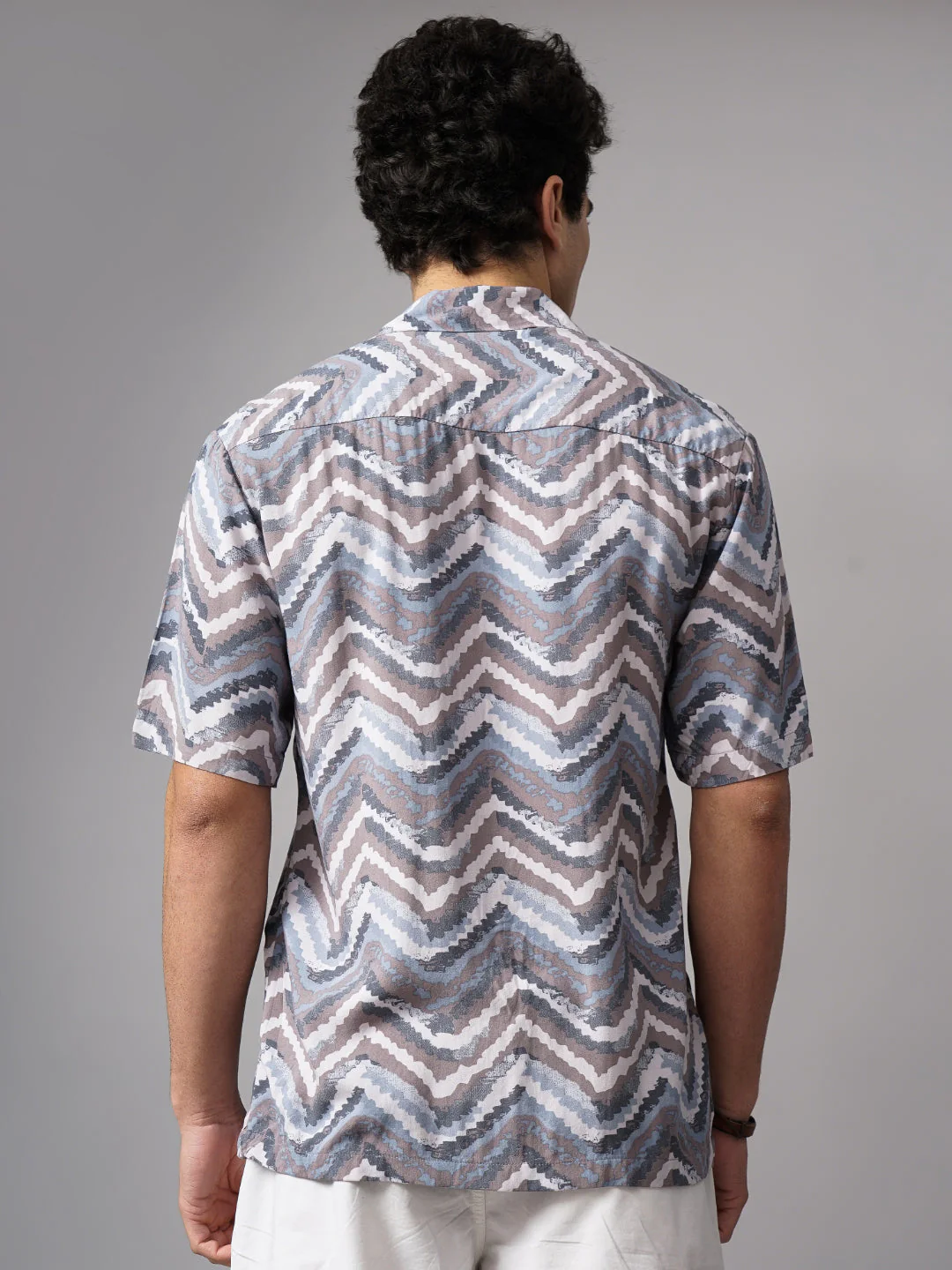 Men Flux Blue Oversized Rayon Shirt - Image 3