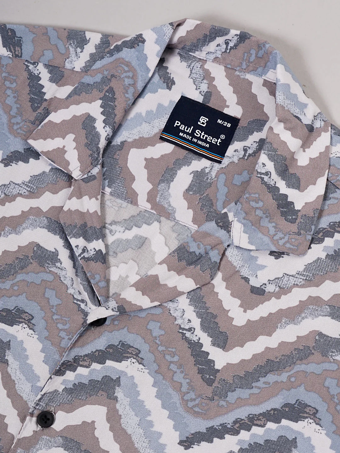 Men Flux Blue Oversized Rayon Shirt - Image 6