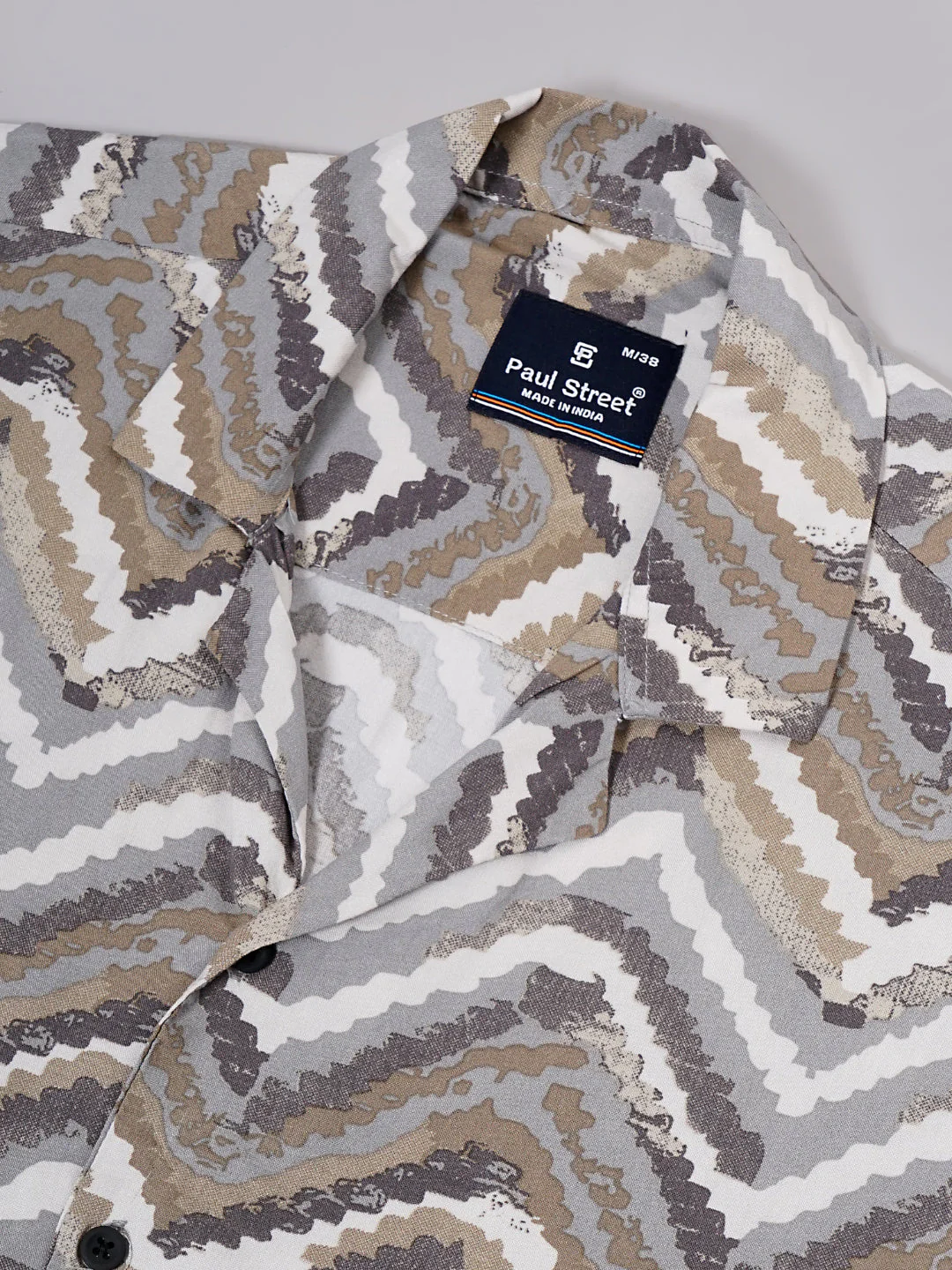 Men Flux Brown Oversized Rayon Shirt - Image 6