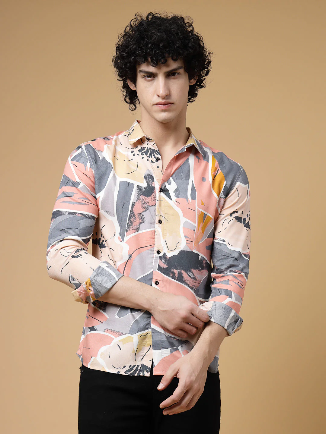Men Foliage Print Shirt