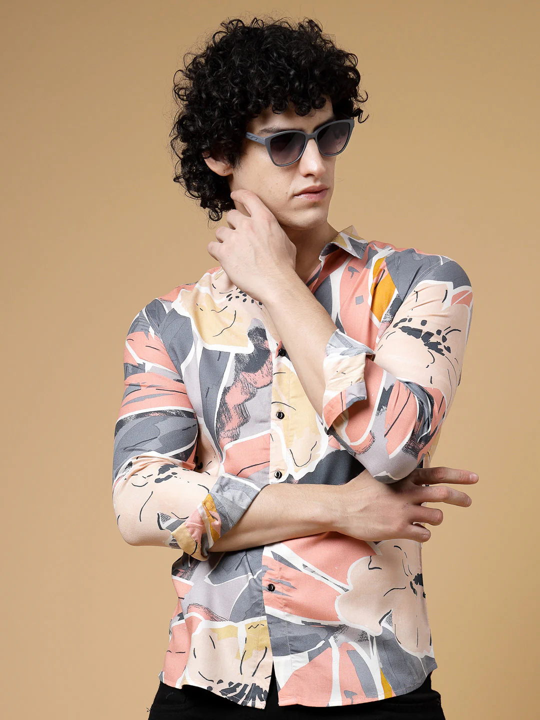 Men Foliage Print Shirt - Image 3