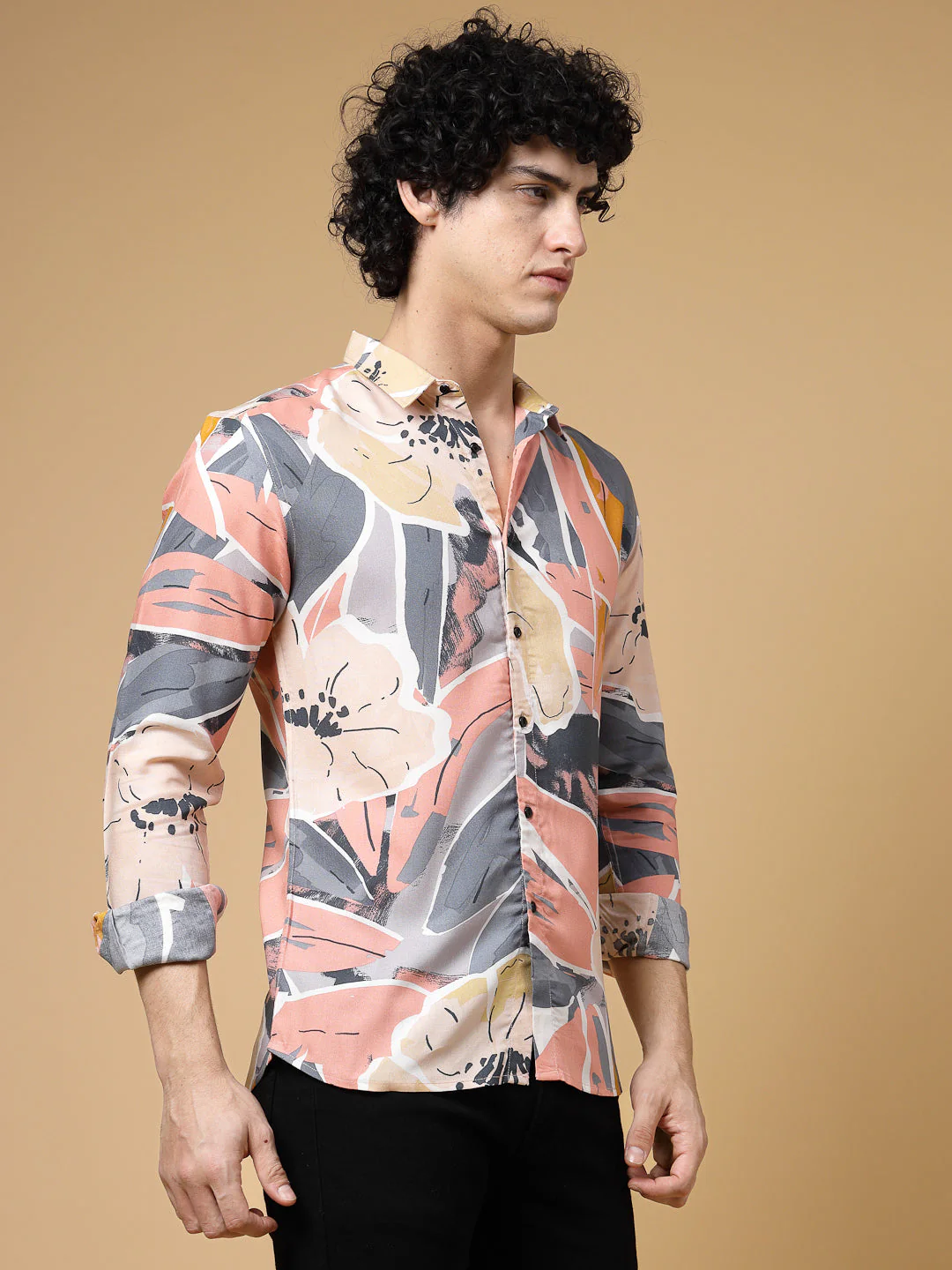 Men Foliage Print Shirt - Image 4