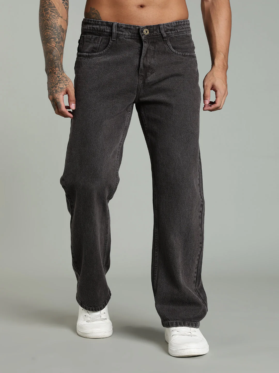 Men Forge Brown Relaxed Fit Jeans - Image 2