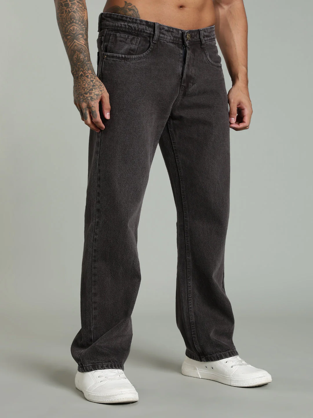 Men Forge Brown Relaxed Fit Jeans - Image 4