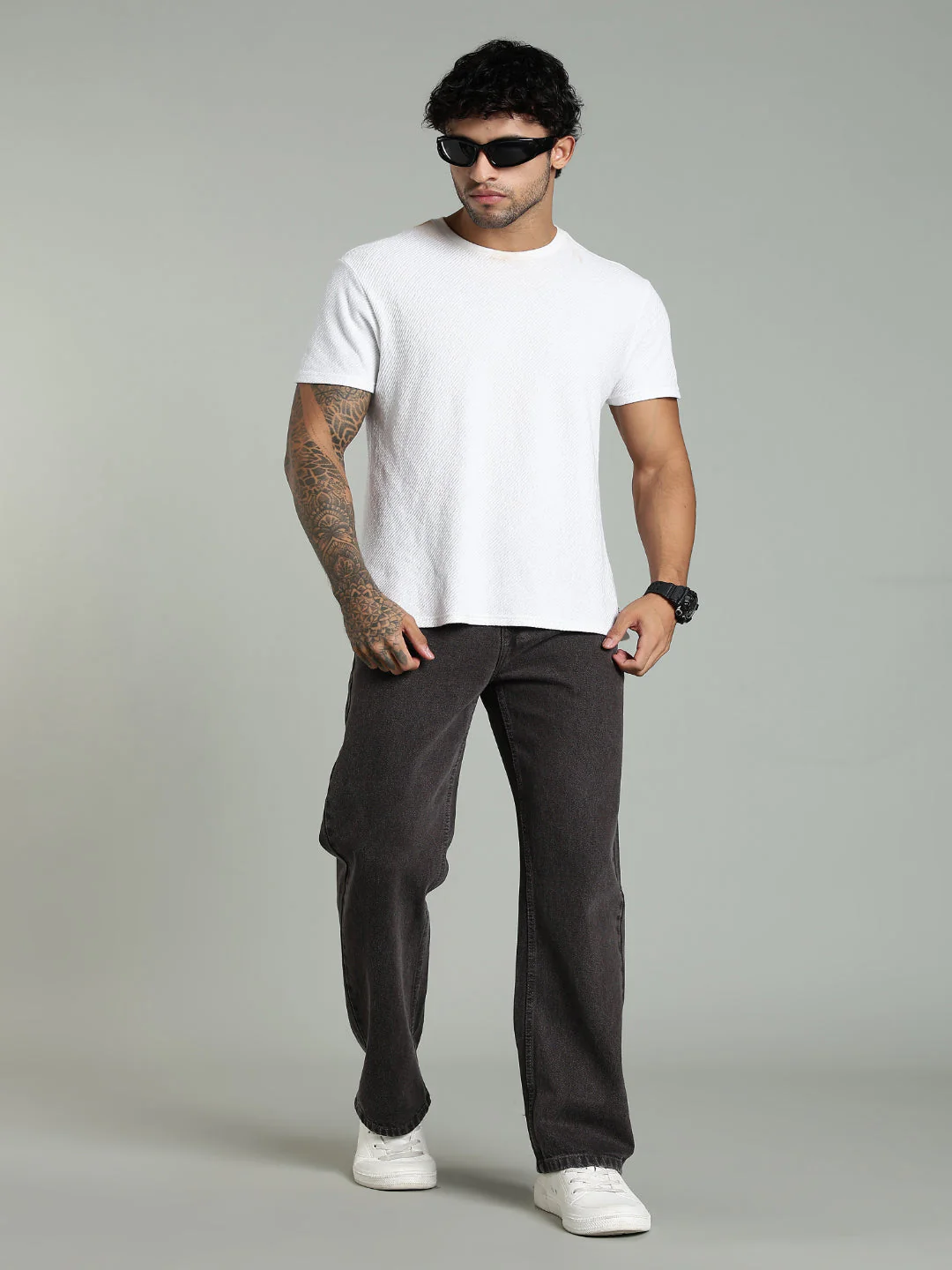 Men Forge Brown Relaxed Fit Jeans - Image 6