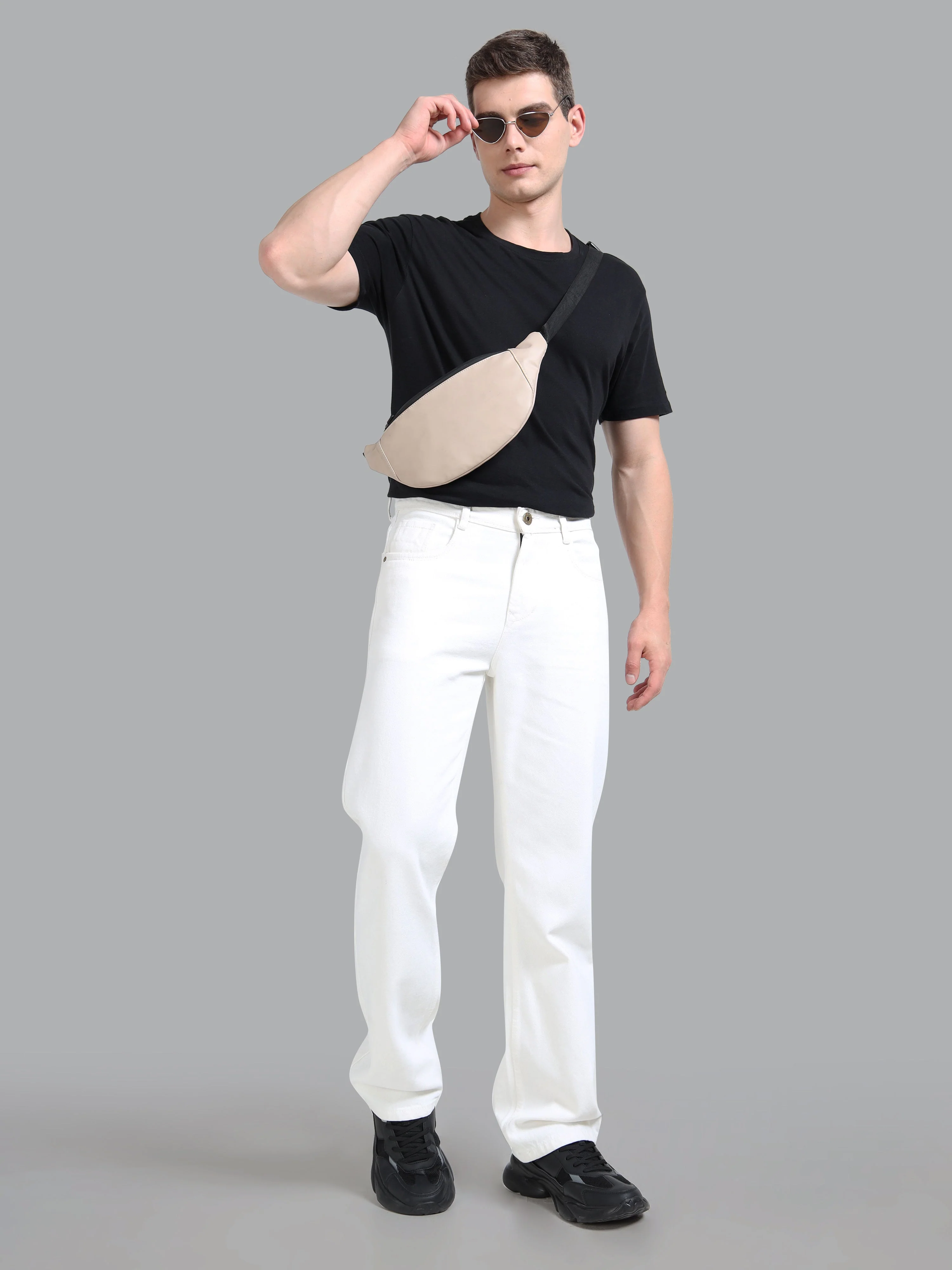 Men Forge White Relaxed Fit Jeans