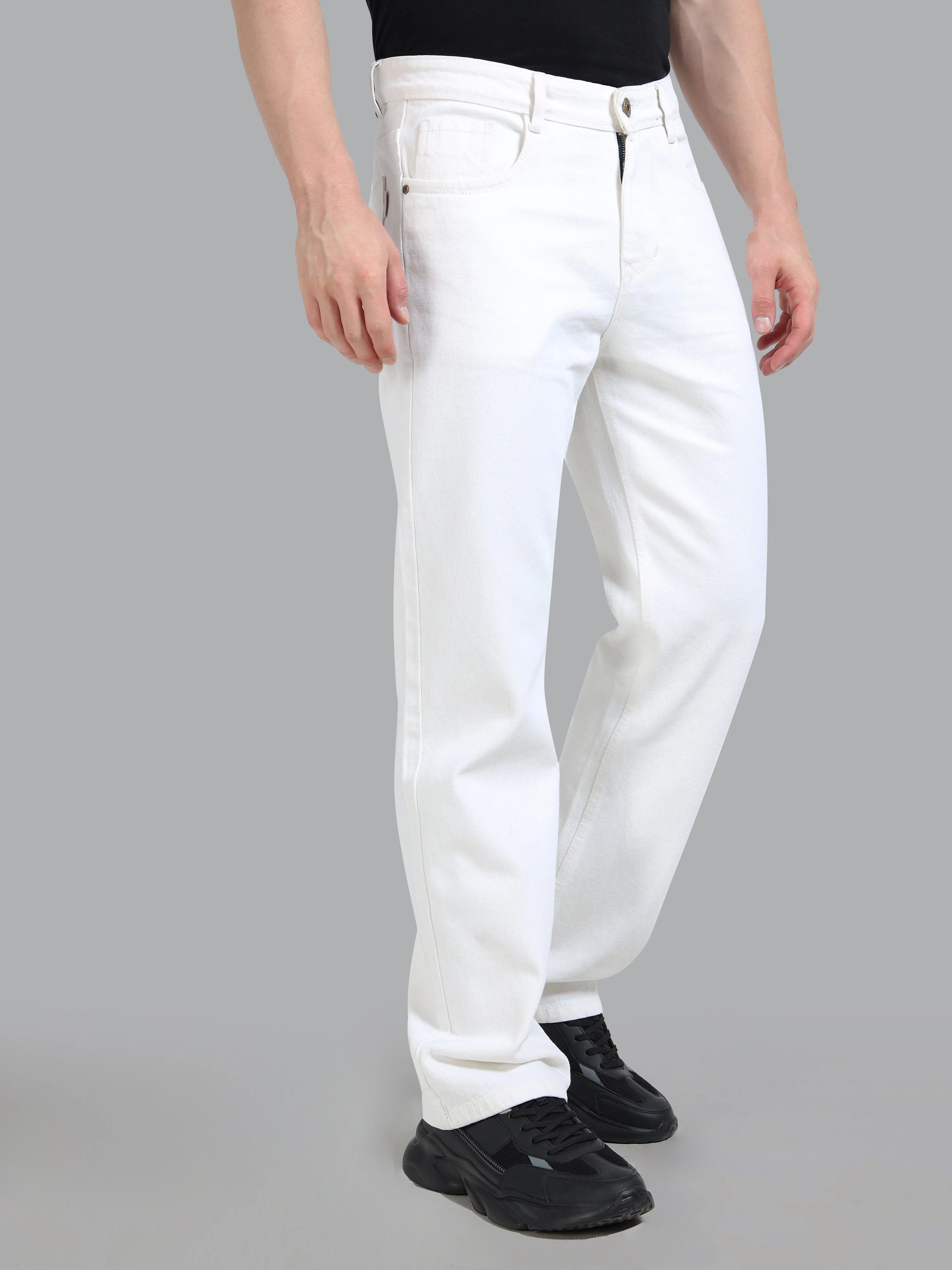 Men Forge White Relaxed Fit Jeans - Image 7