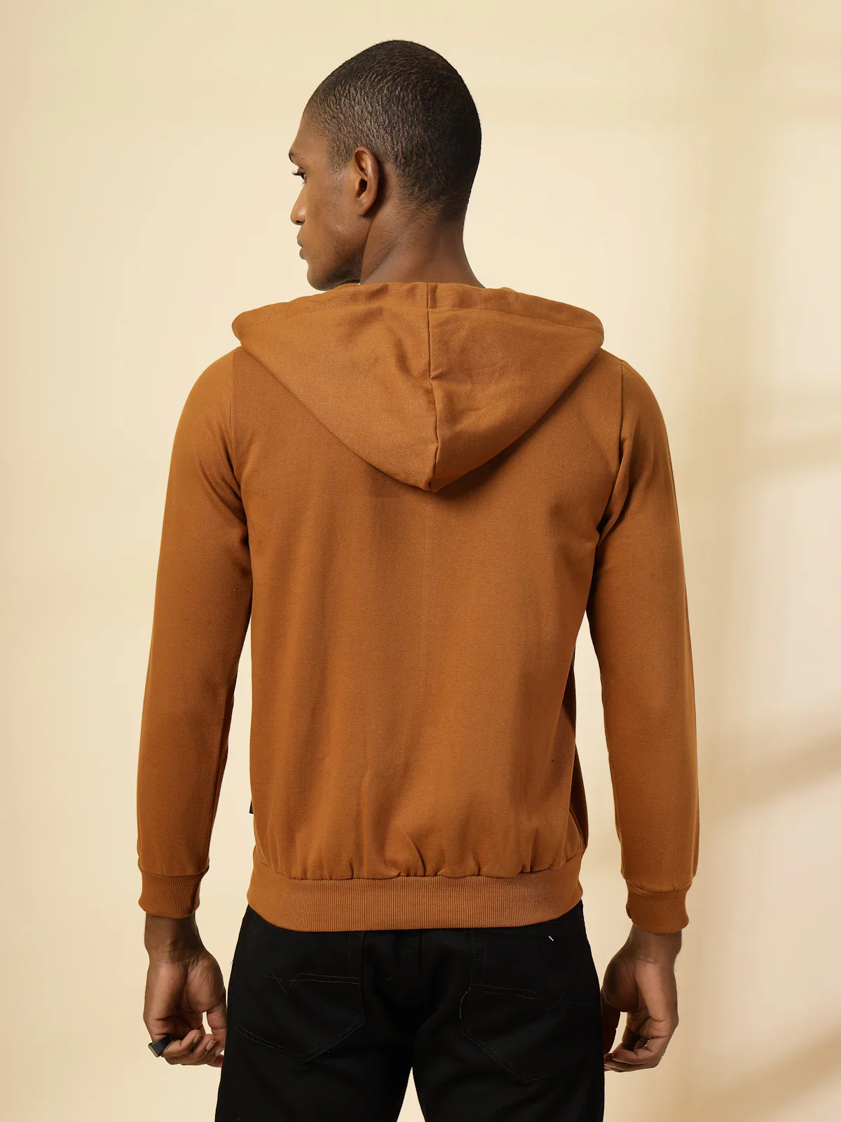 Men Front Zip With Hooded Neck Fleece Hoodies - Image 2