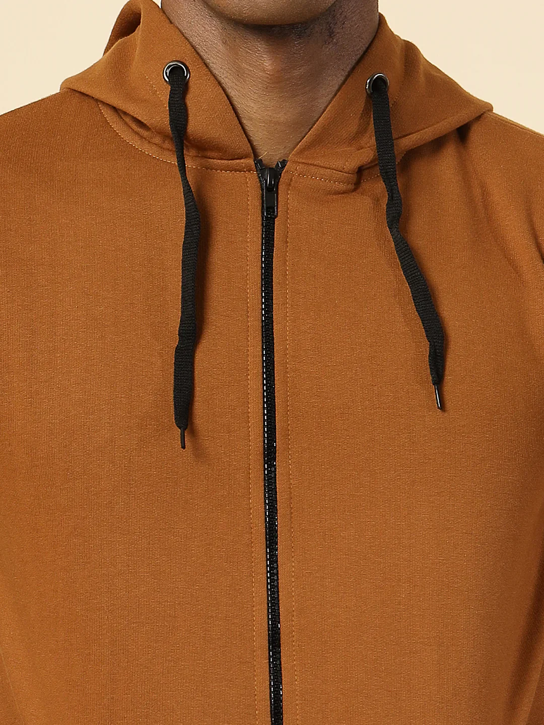 Men Front Zip With Hooded Neck Fleece Hoodies - Image 5