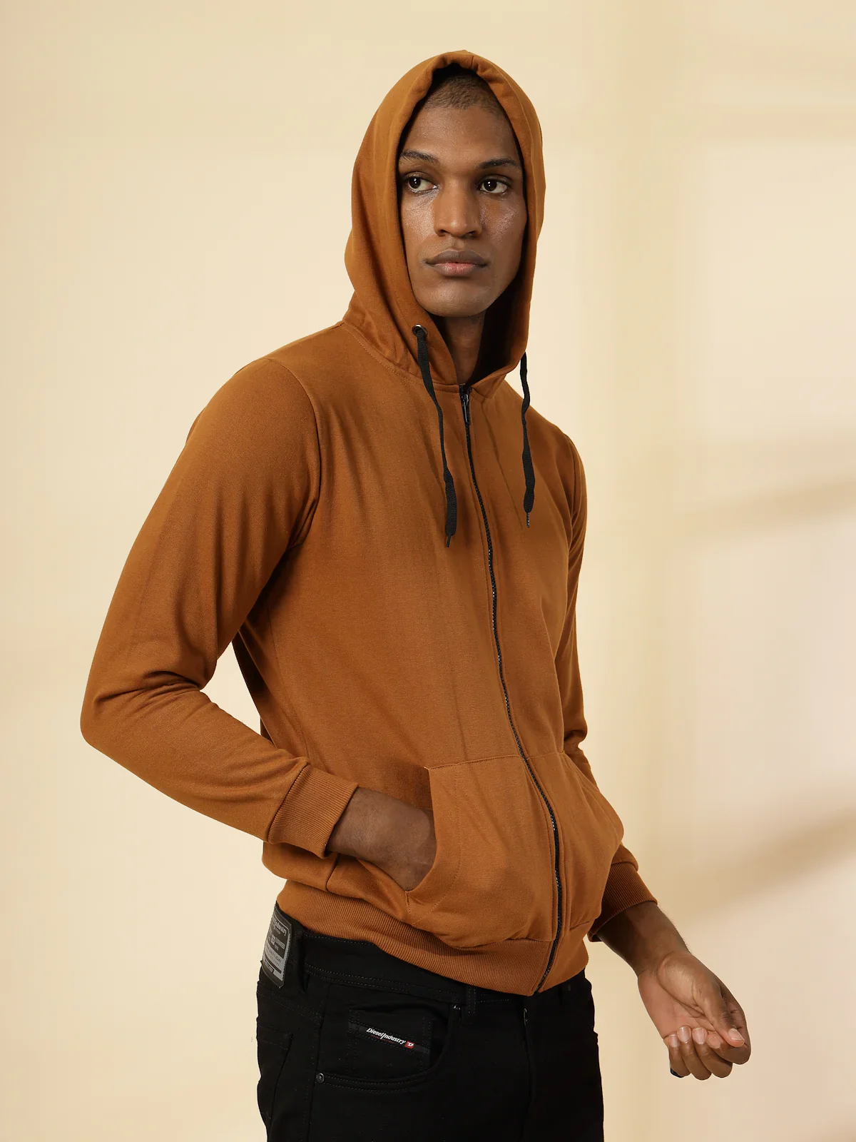 Men Front Zip With Hooded Neck Fleece Hoodies - Image 8