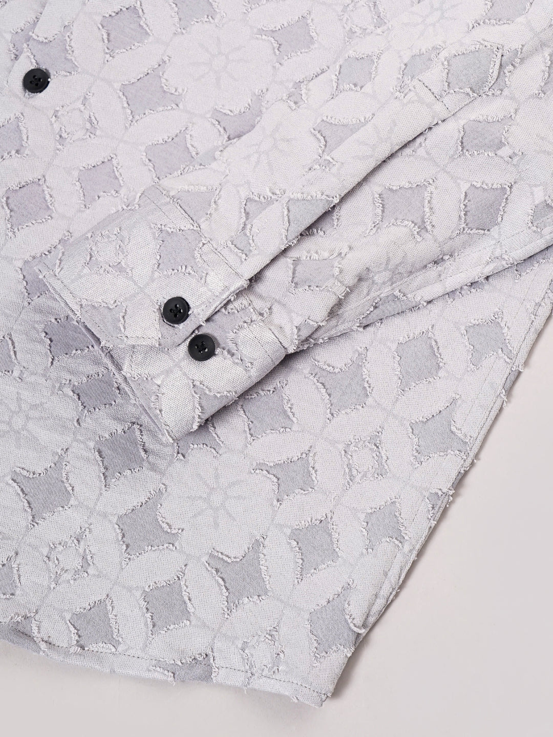 Men Furano Grey Self-Design Shirt - Image 2