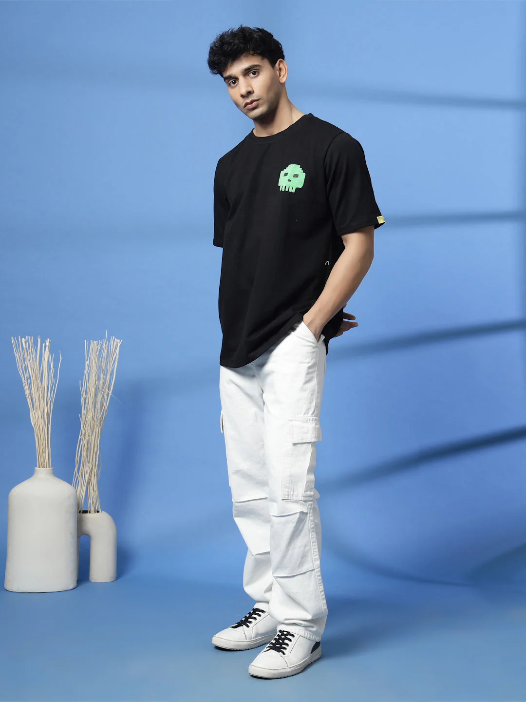 Men Game Over White Oversized Graphic T-Shirt - Image 5