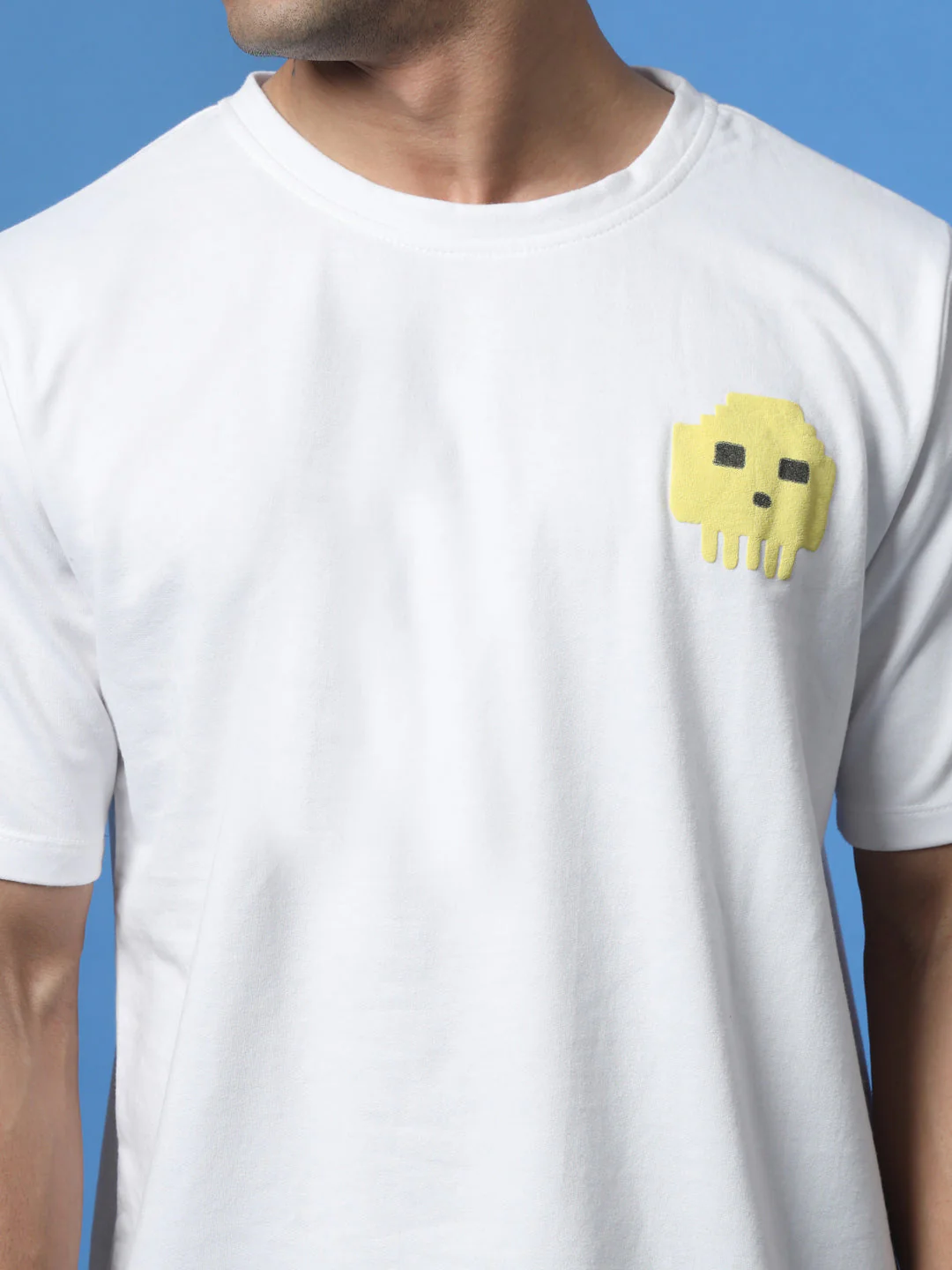 Men Game Over White Oversized Graphic Tshirt - Image 3