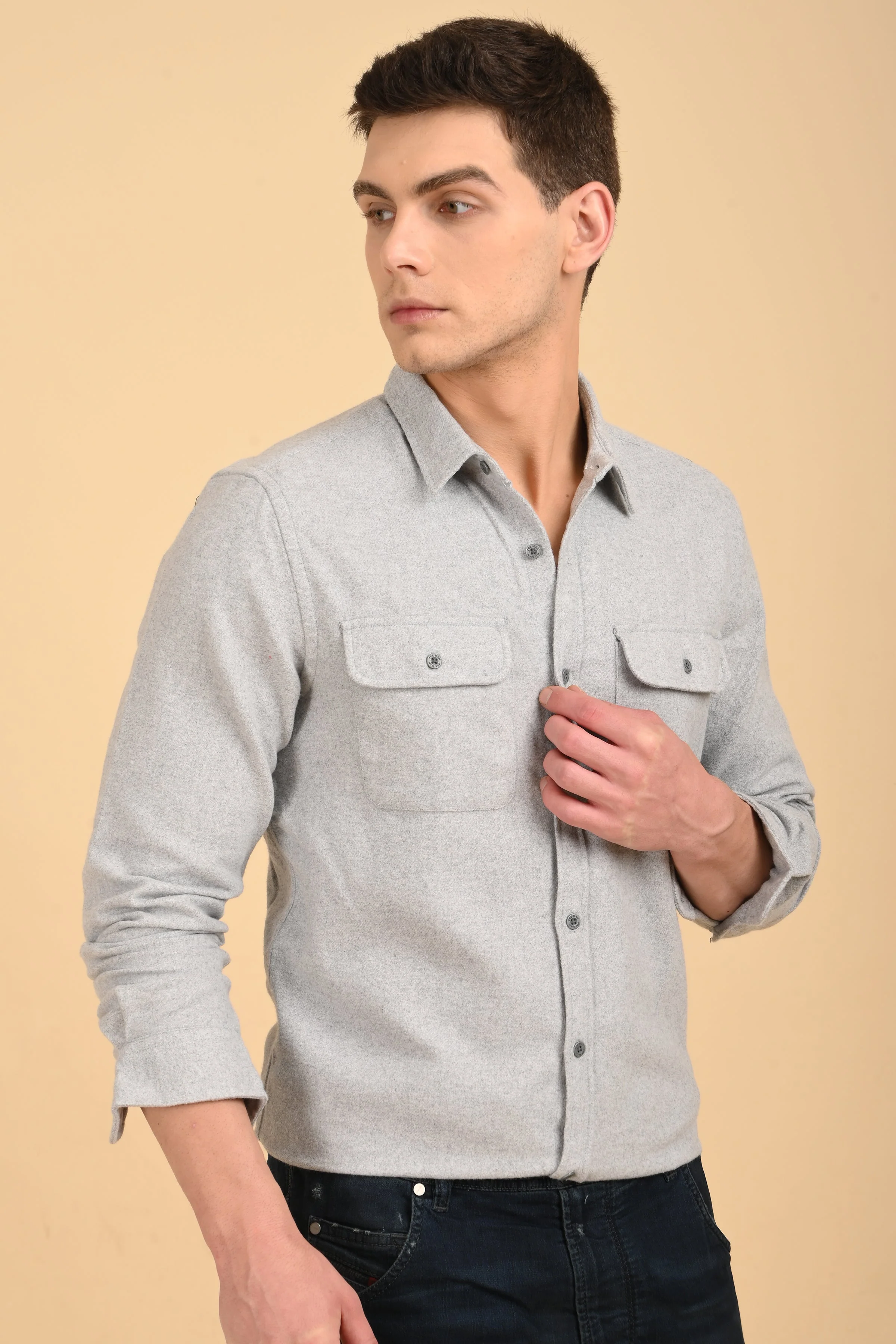 Men Georgia Melange Shirt Melange Style - Image 2