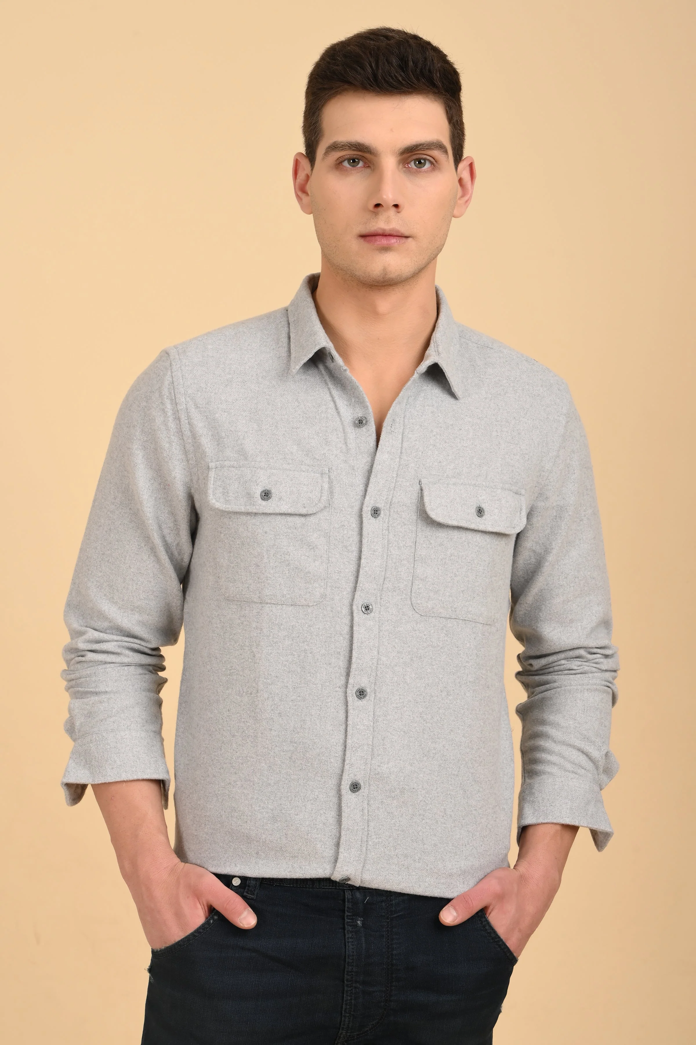 Men Georgia Melange Shirt Melange Style - Image 3