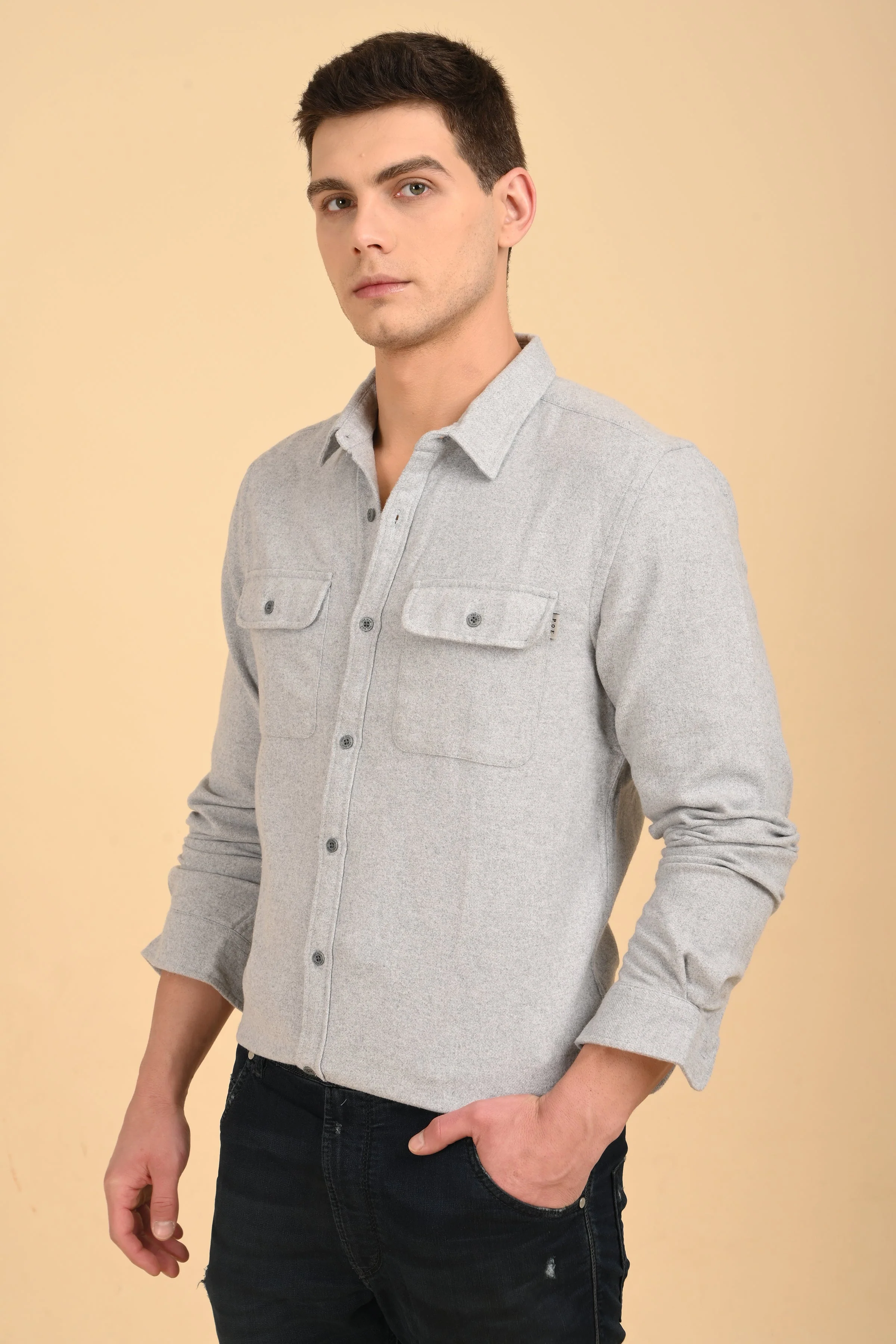 Men Georgia Melange Shirt Melange Style - Image 4