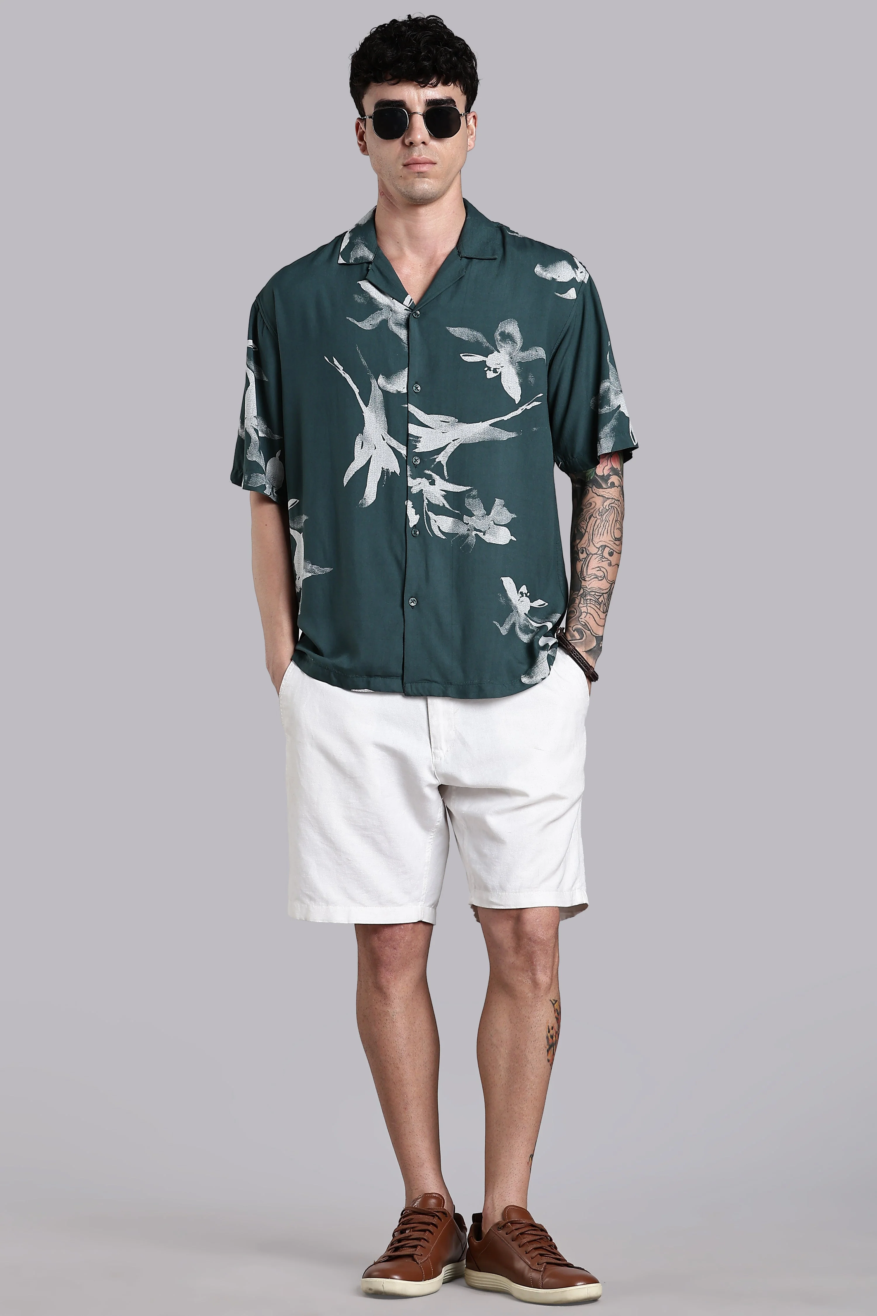 Men Glide Blue Printed Shirt - Image 6
