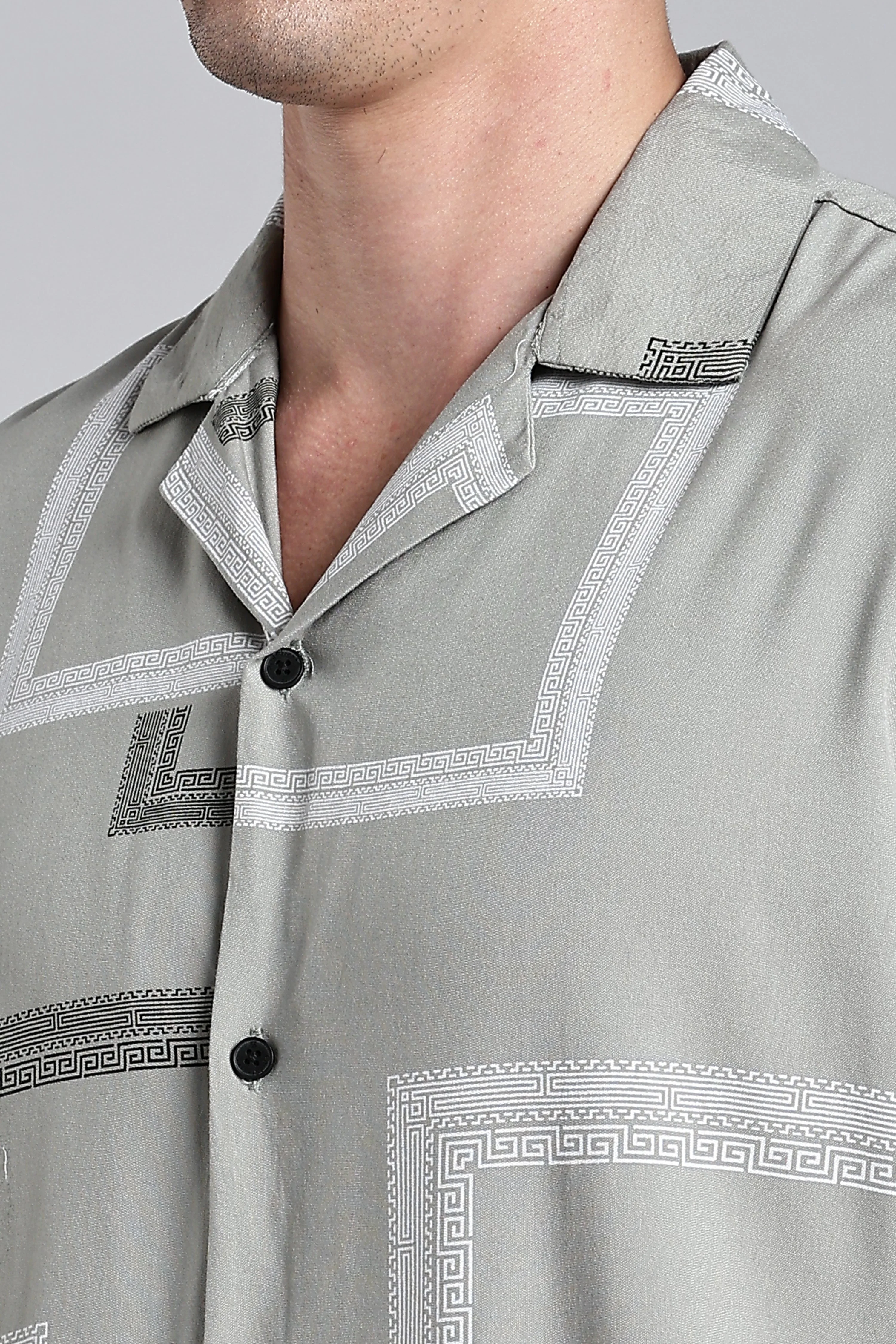 Men Glide Green Printed Shirt - Image 4