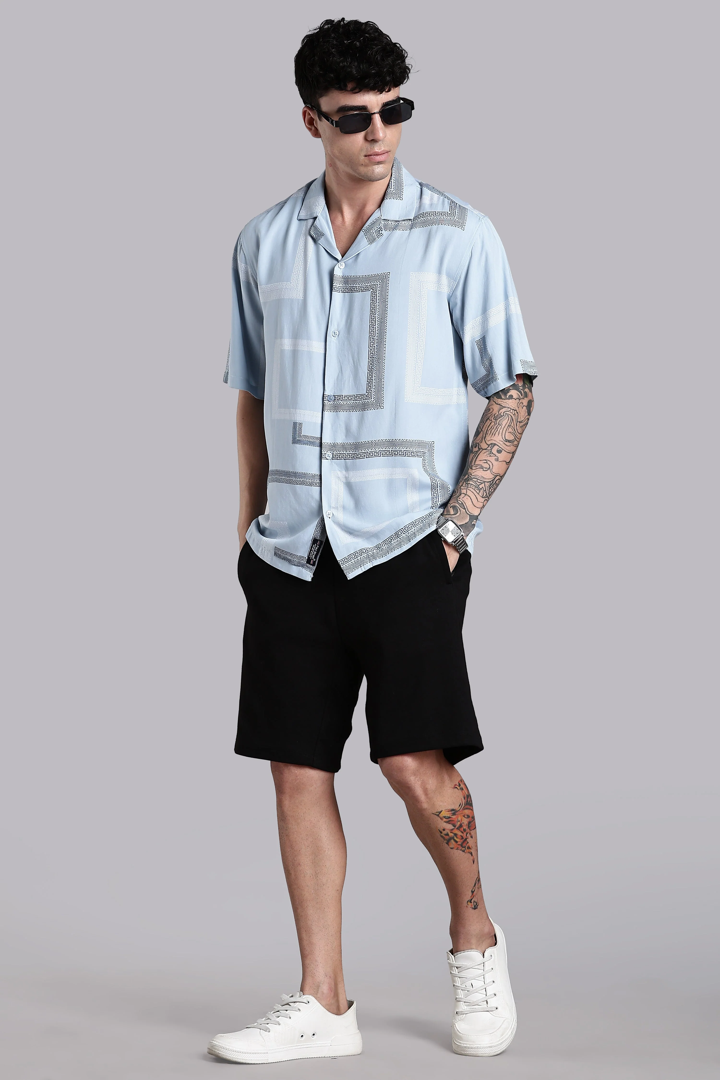 Men Glide Green Printed Shirt - Image 6