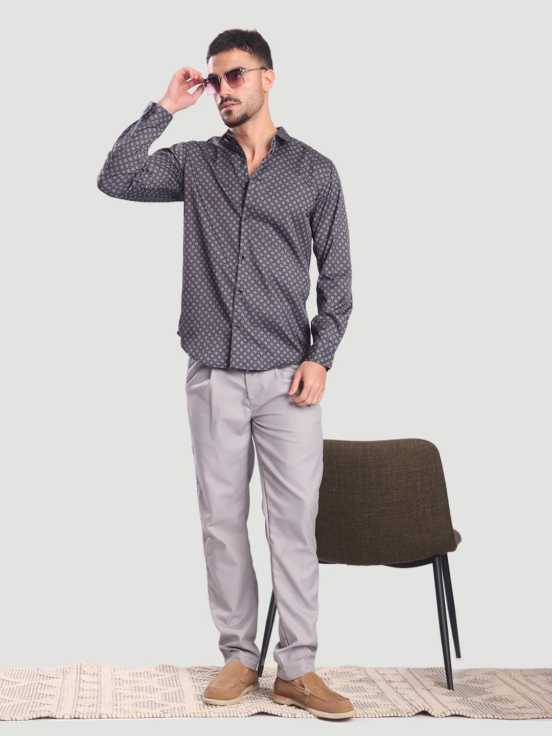 Men Green Abrstact Print Casual Shirt - Image 7