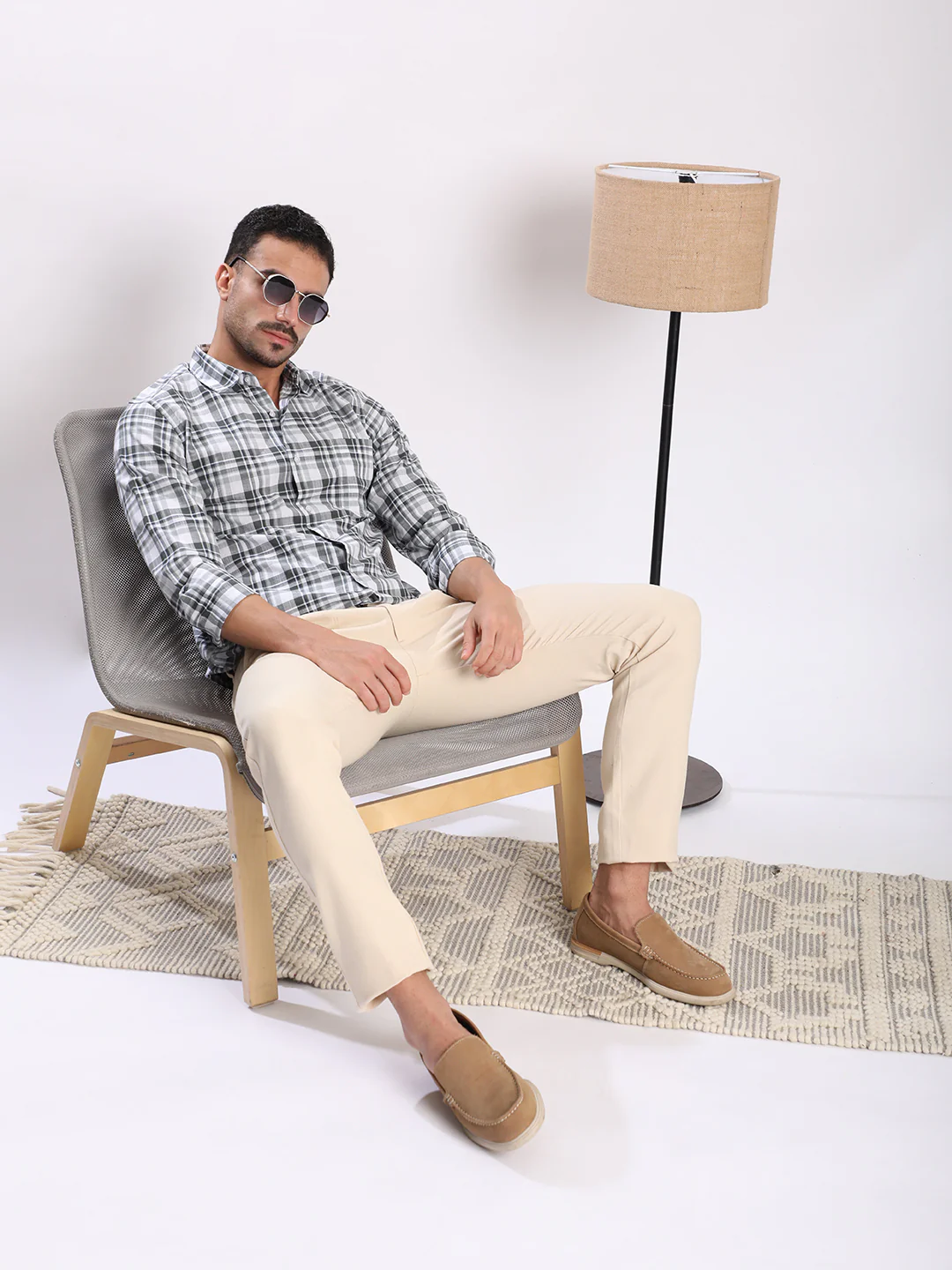 Men Green and White Checked Single Pocket Shirt - Image 7
