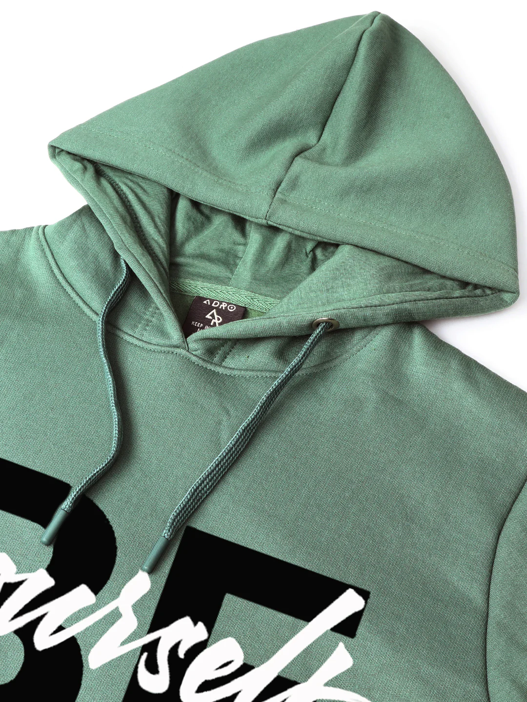 Men Green Be Yourself Printed Hoodie - Image 4