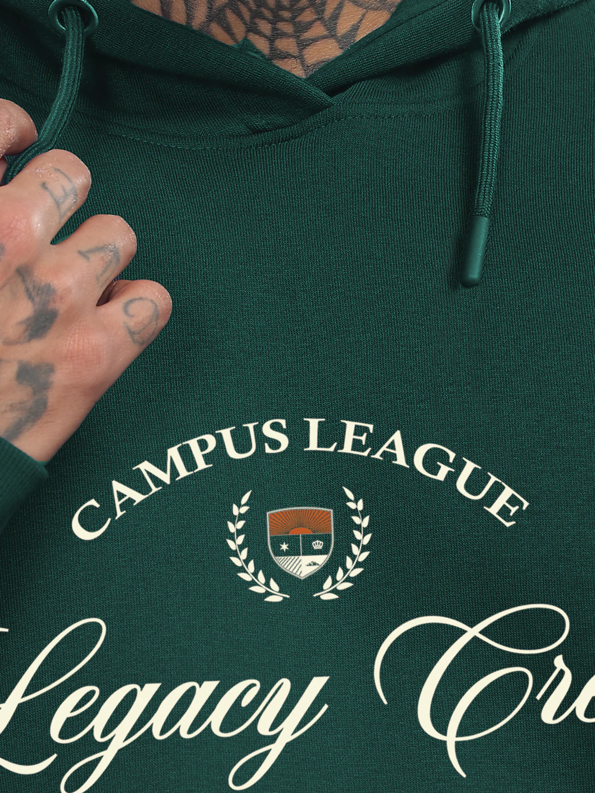 Men Green Printed Hoodie - Image 2