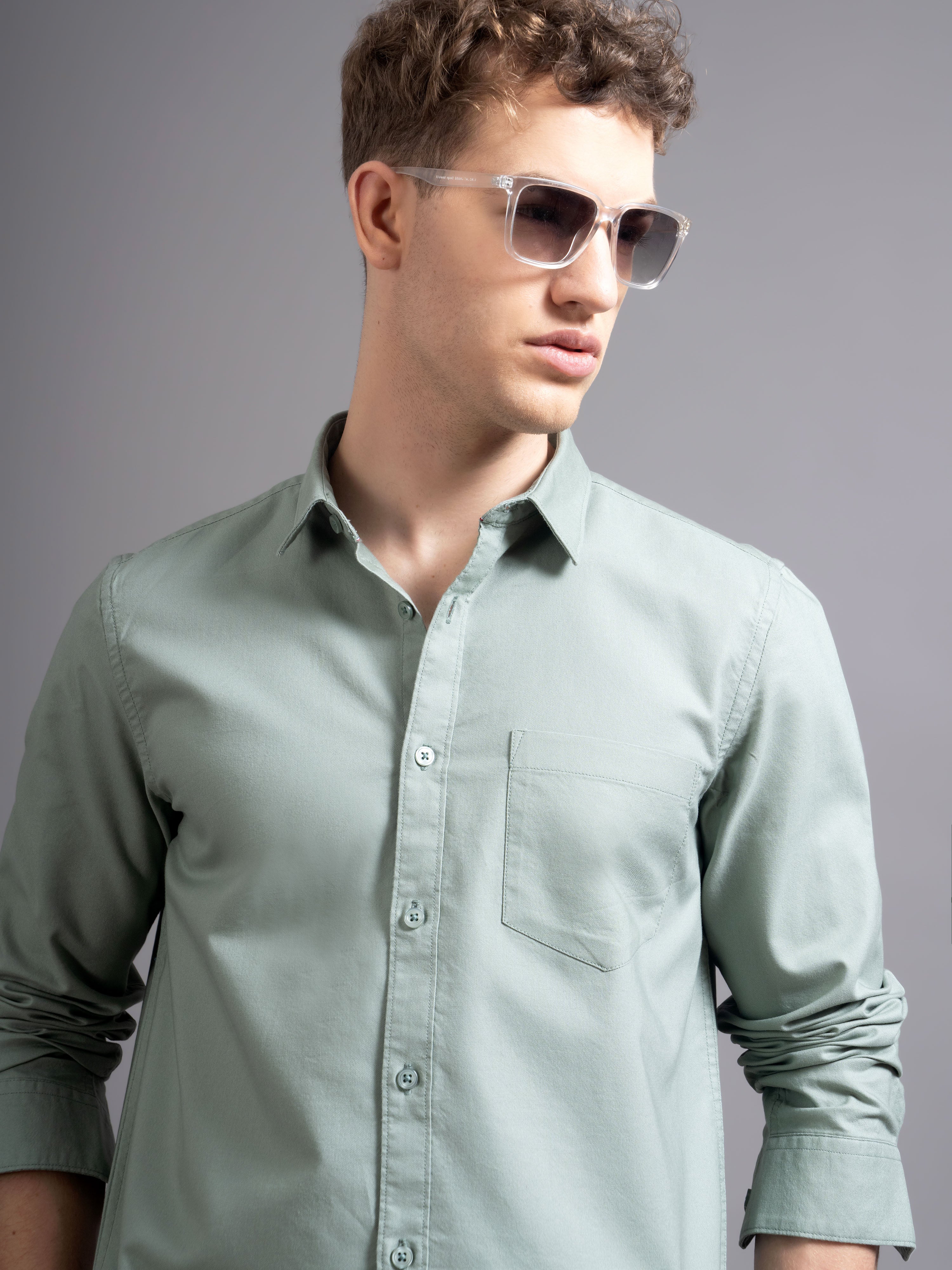 Men Green Casual Shirt - Image 5