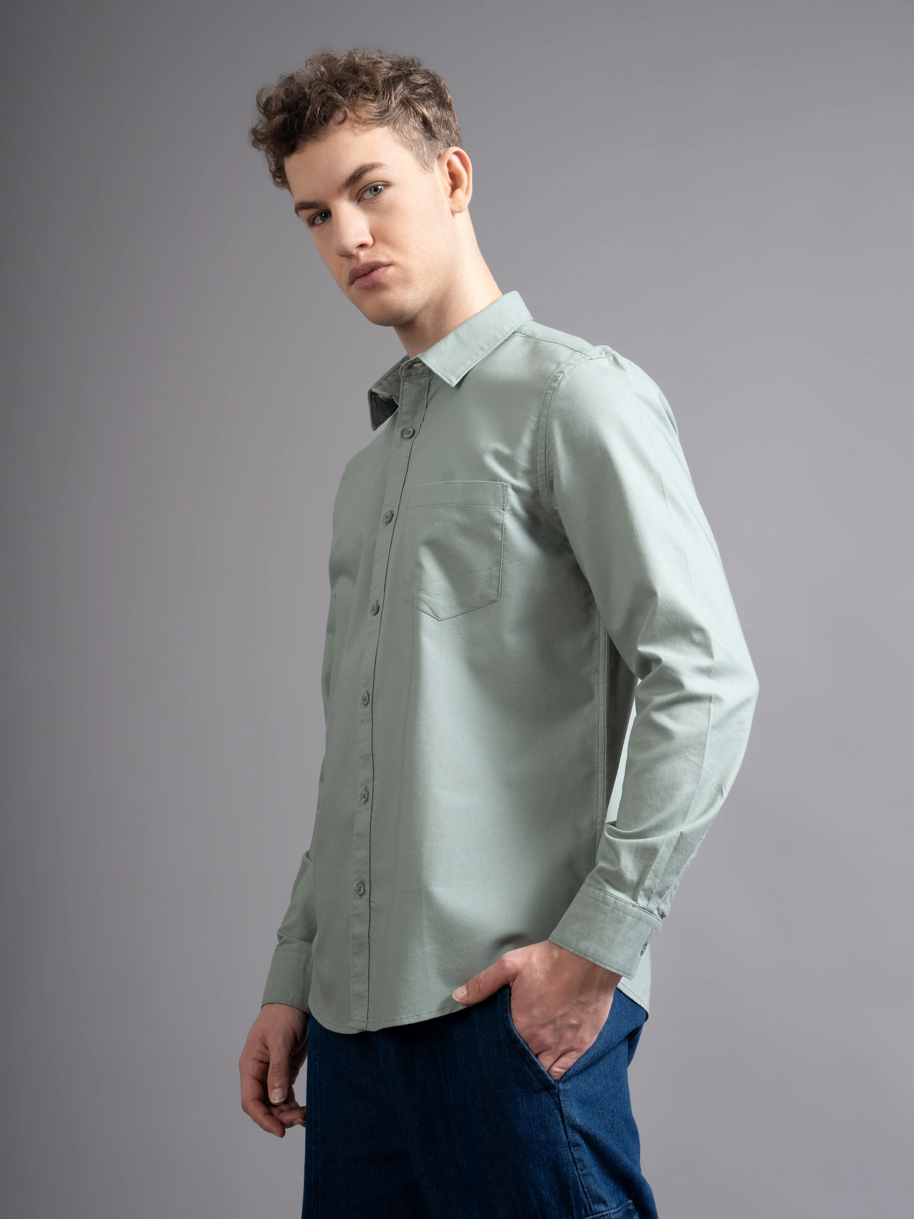 Men Green Casual Shirt - Image 6