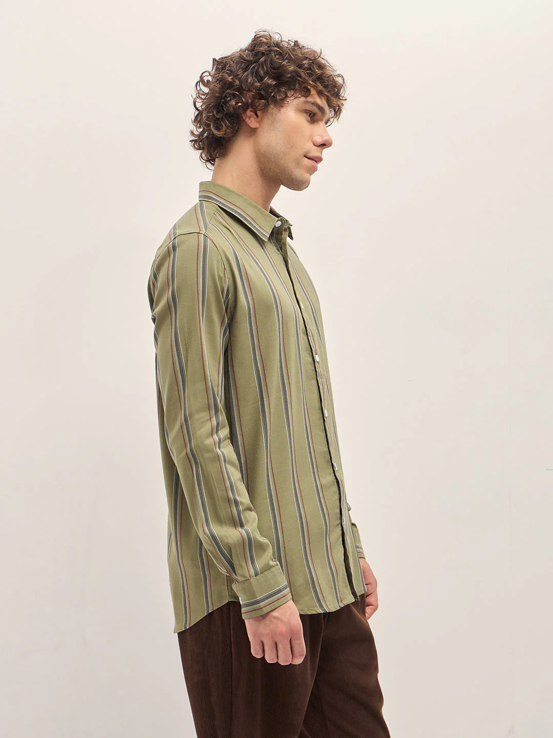 Men Green Casual Shirt - Image 3