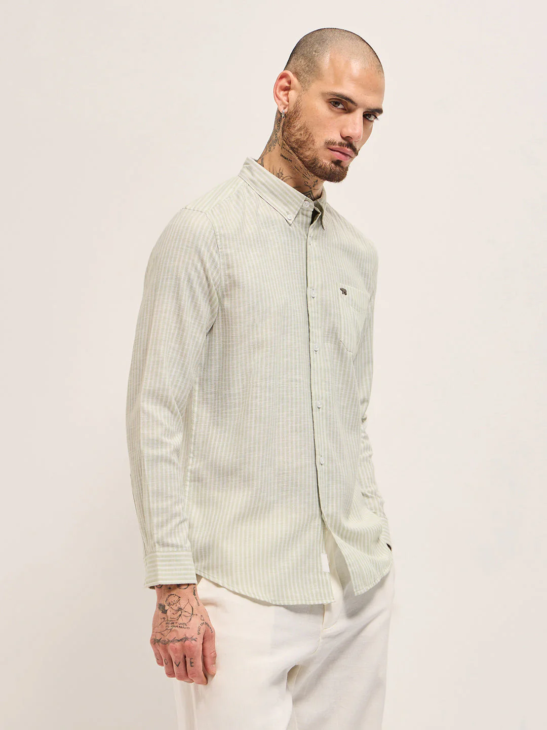 Men Green Casual Shirt - Image 3