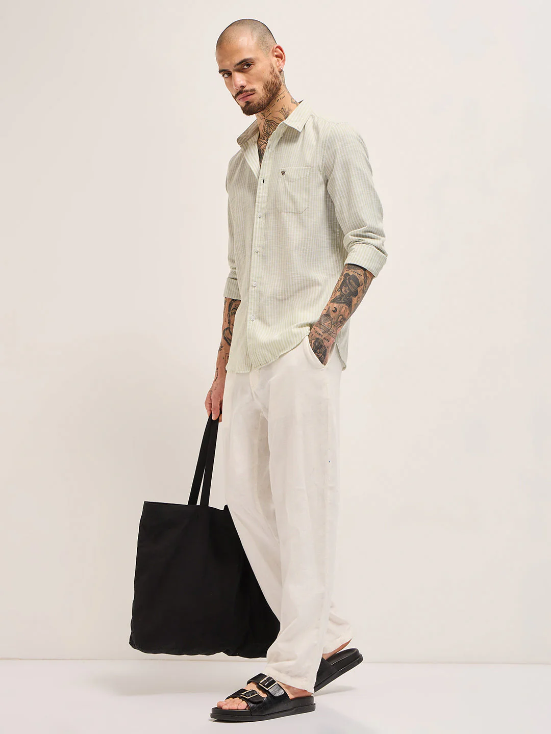 Men Green Casual Shirt - Image 4