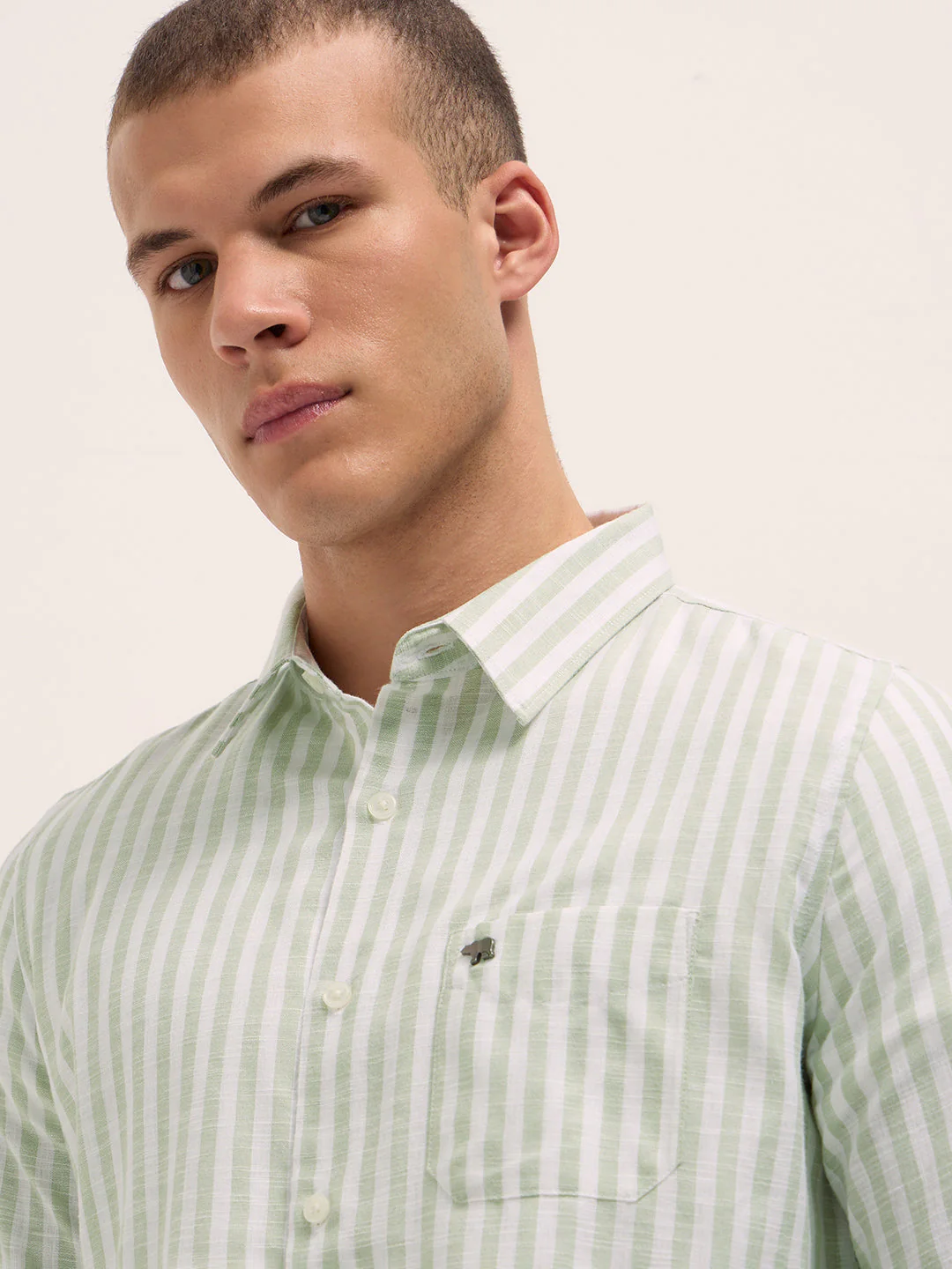 Men Green Casual Shirt - Image 5