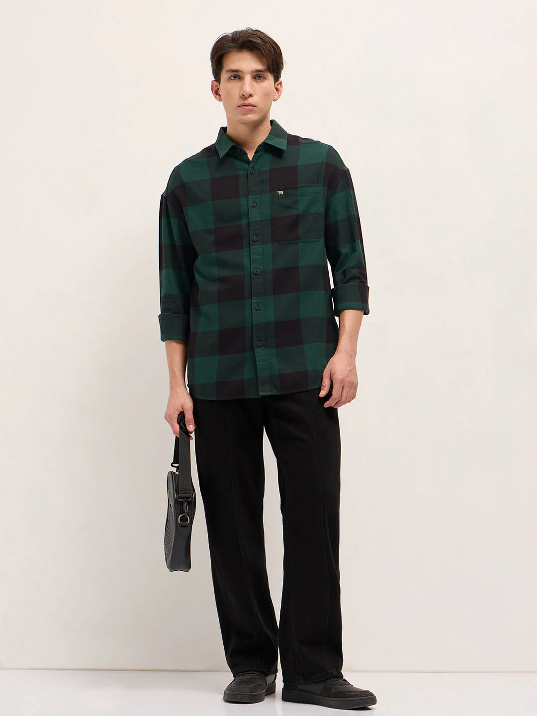 Men Green Casual Shirt - Image 4