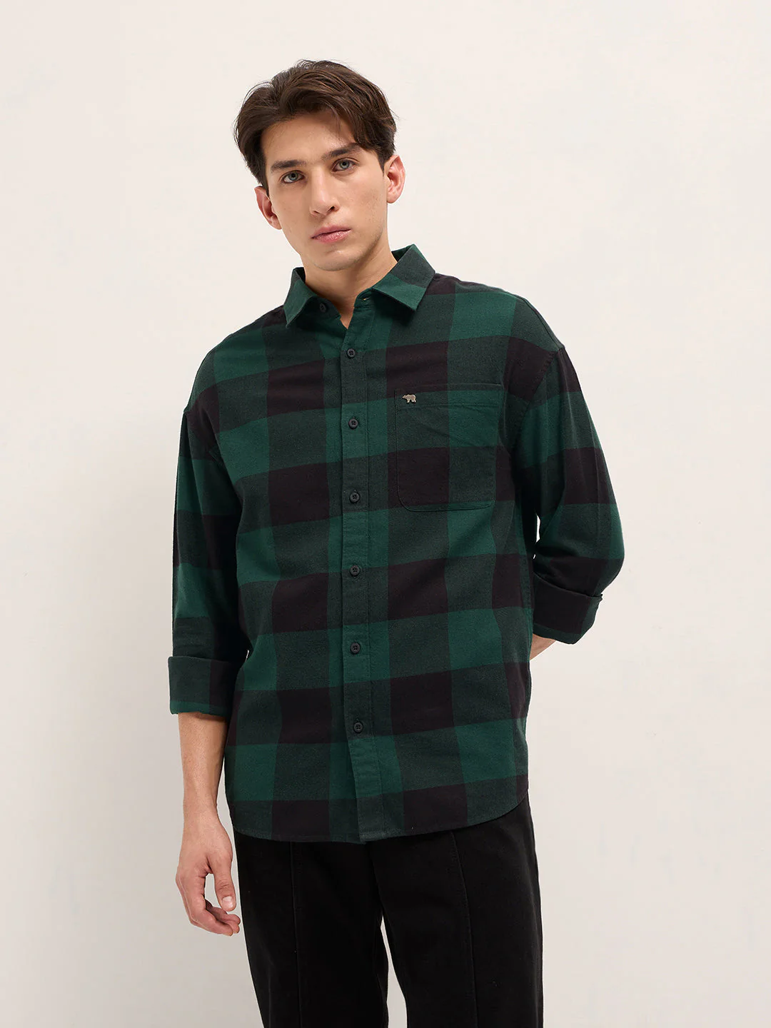 Men Green Casual Shirt - Image 5