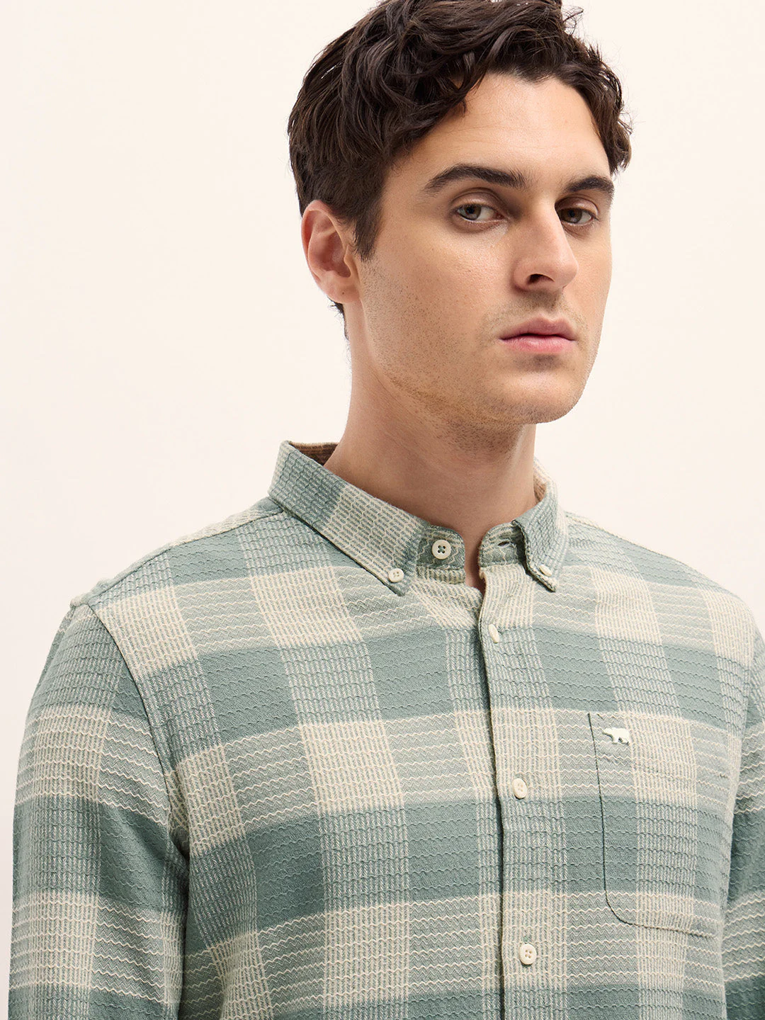 Men Green Casual Shirt - Image 5