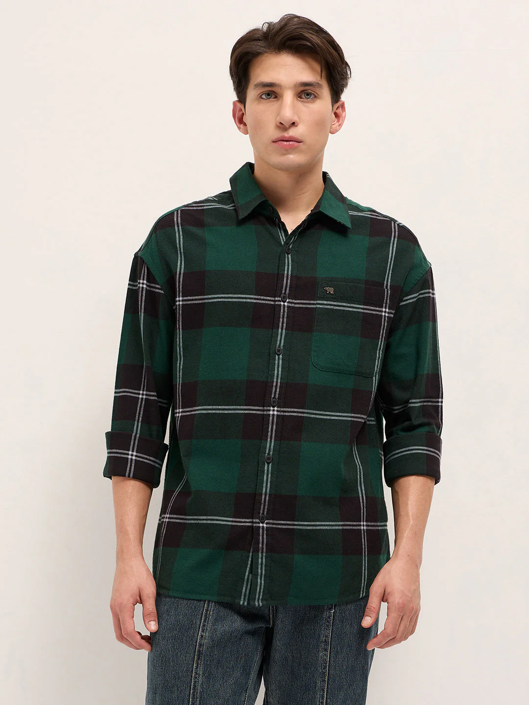 Men Green Casual Shirt - Image 5