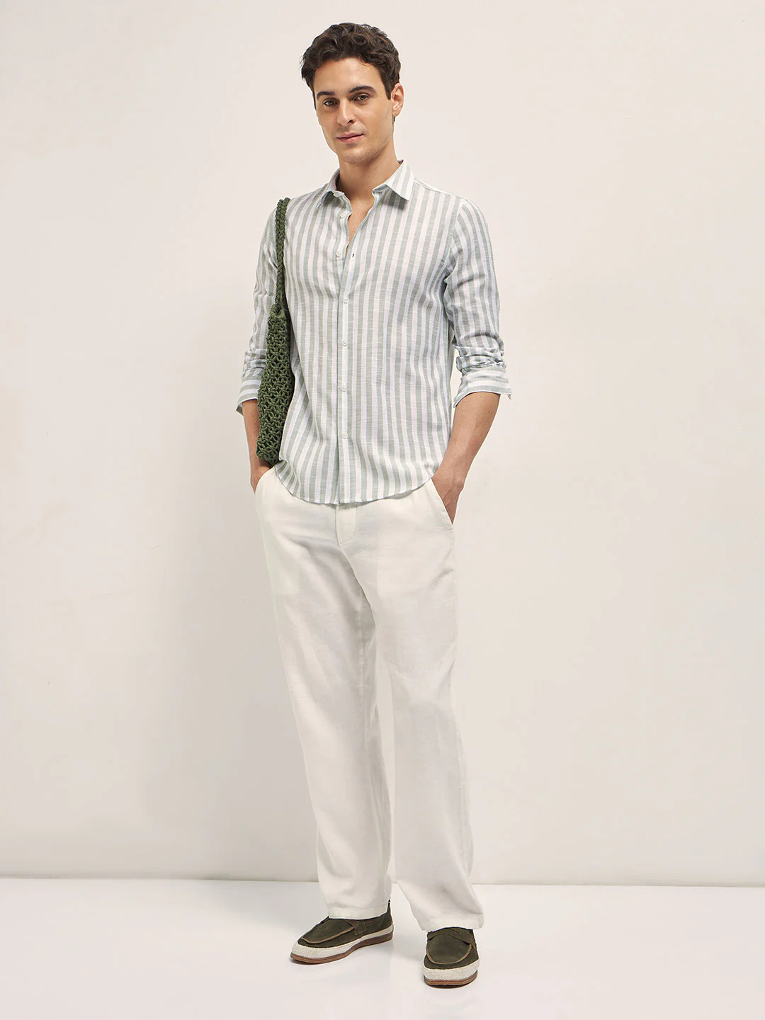 Men Green Casual Shirt - Image 4
