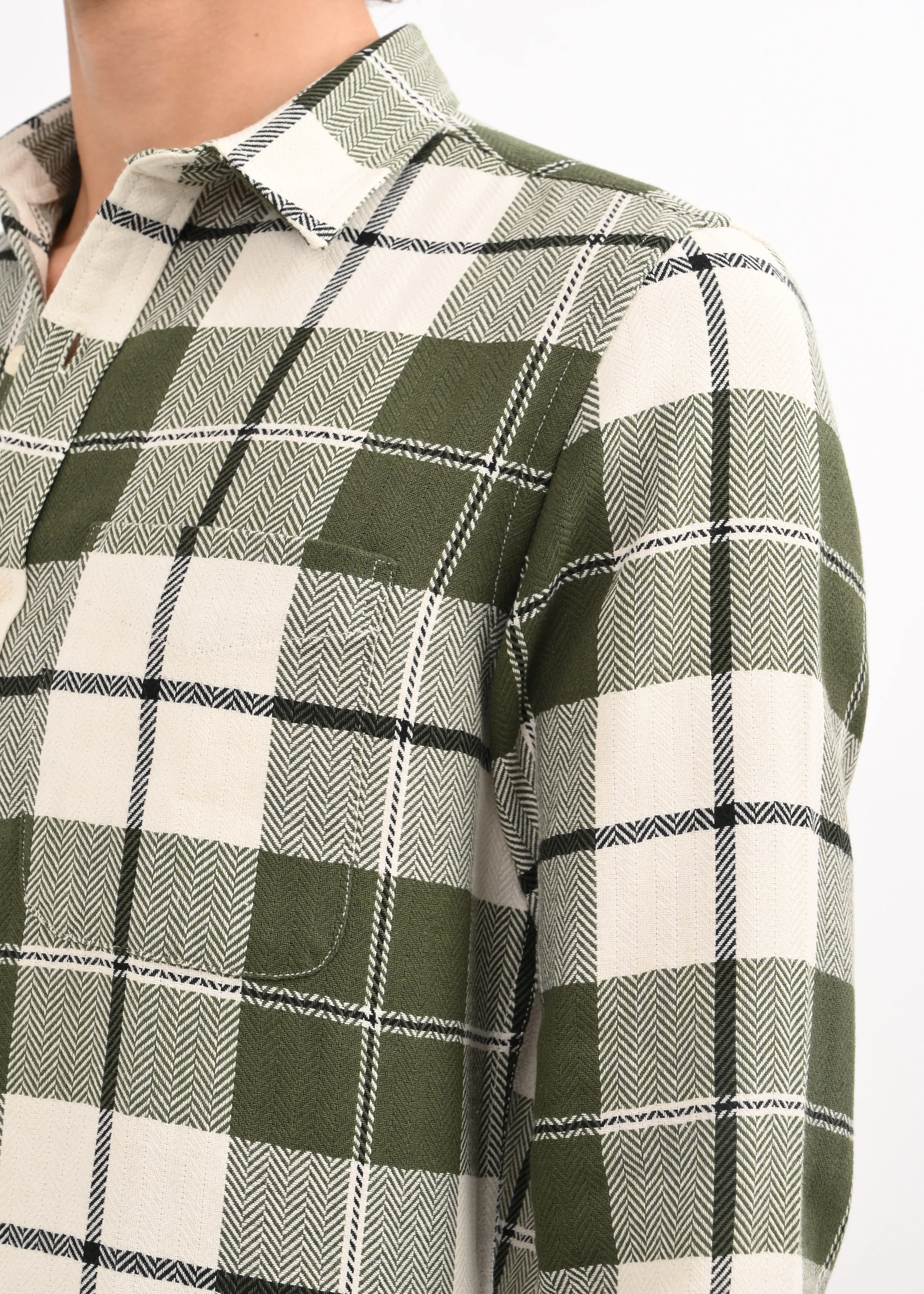Men Green Checked Shirt - Image 5