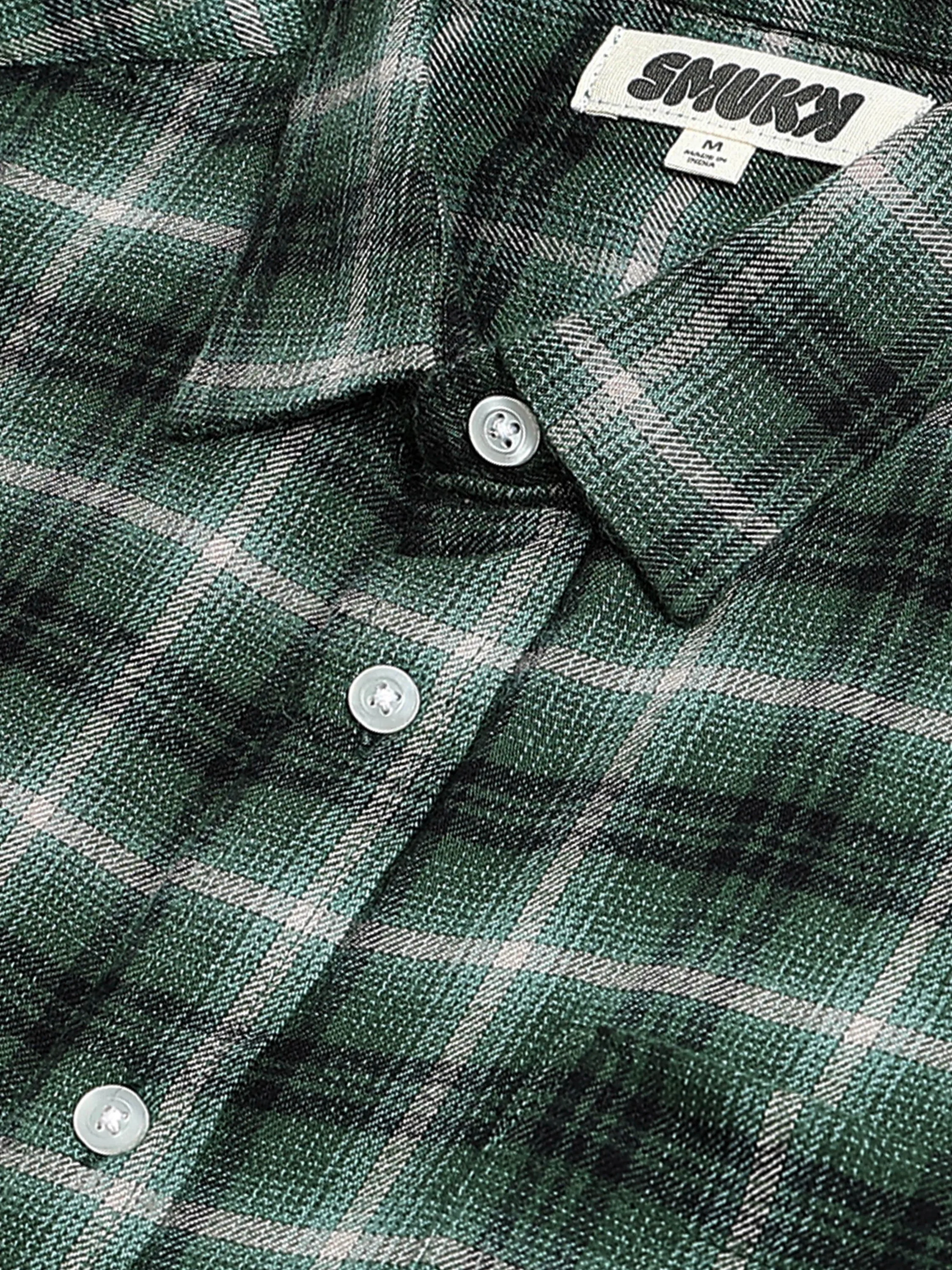 Men Green Check  Shirt - Image 4