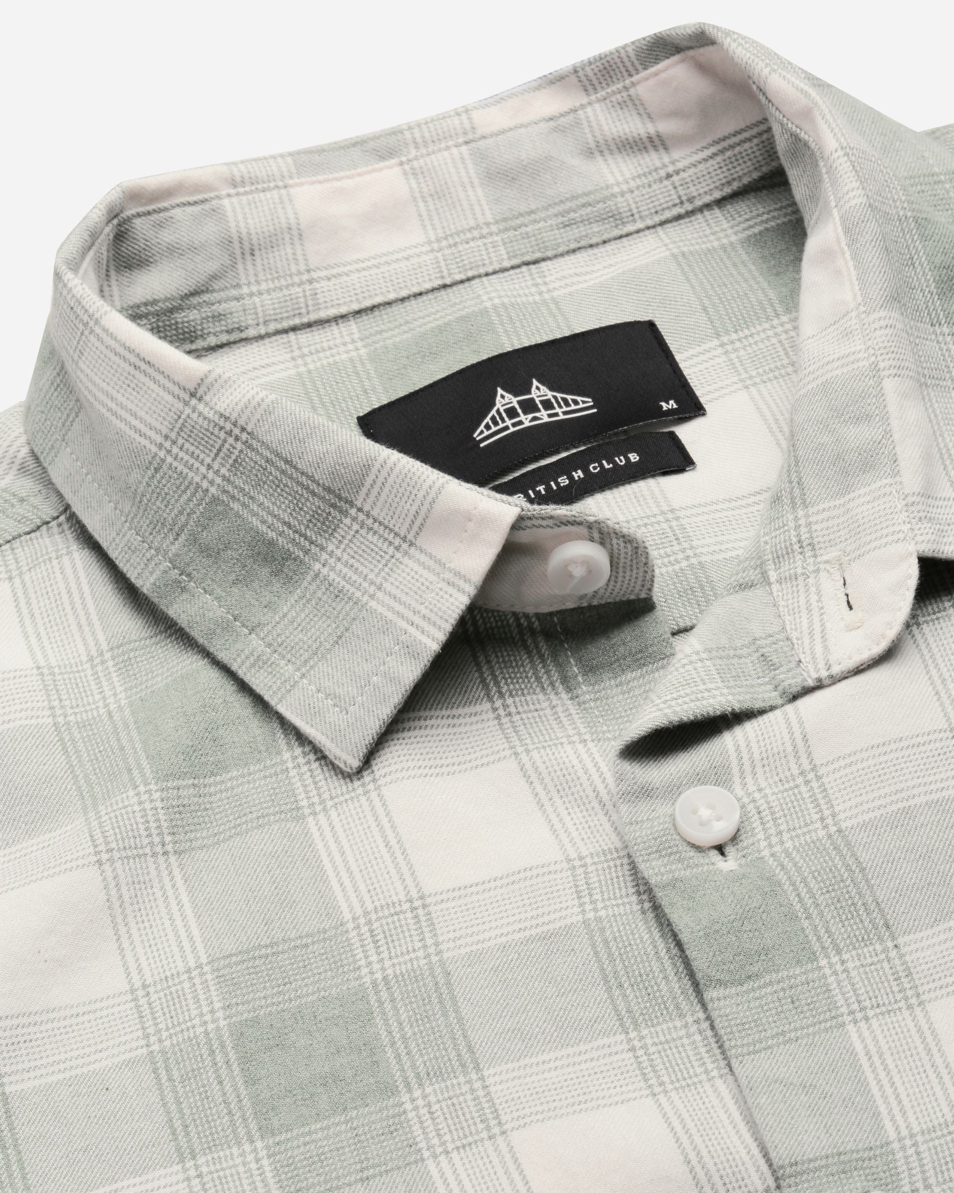 Men Green Checked Cotton Shirt - Image 8