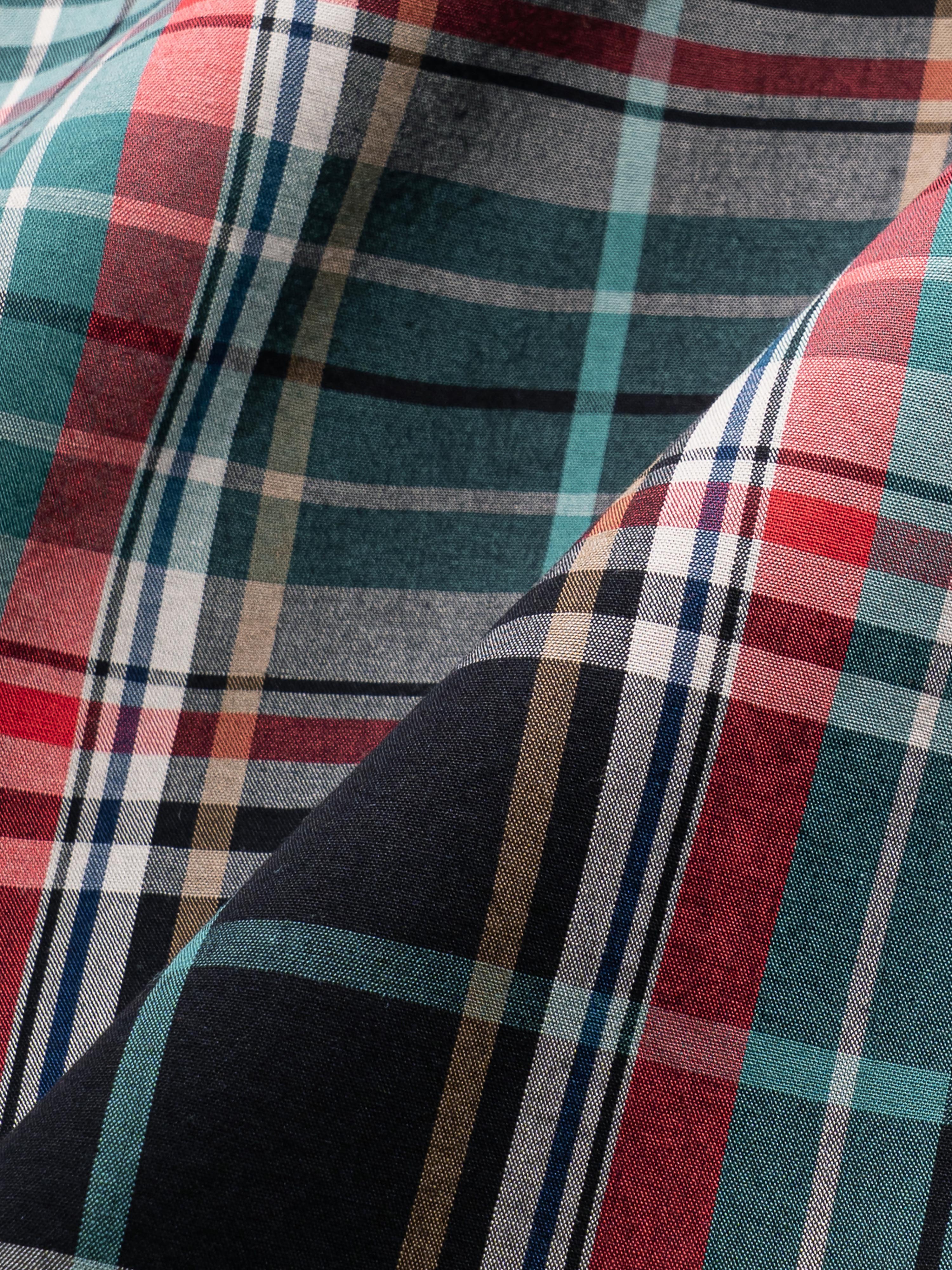 Men Green Checked Shirt - Image 8