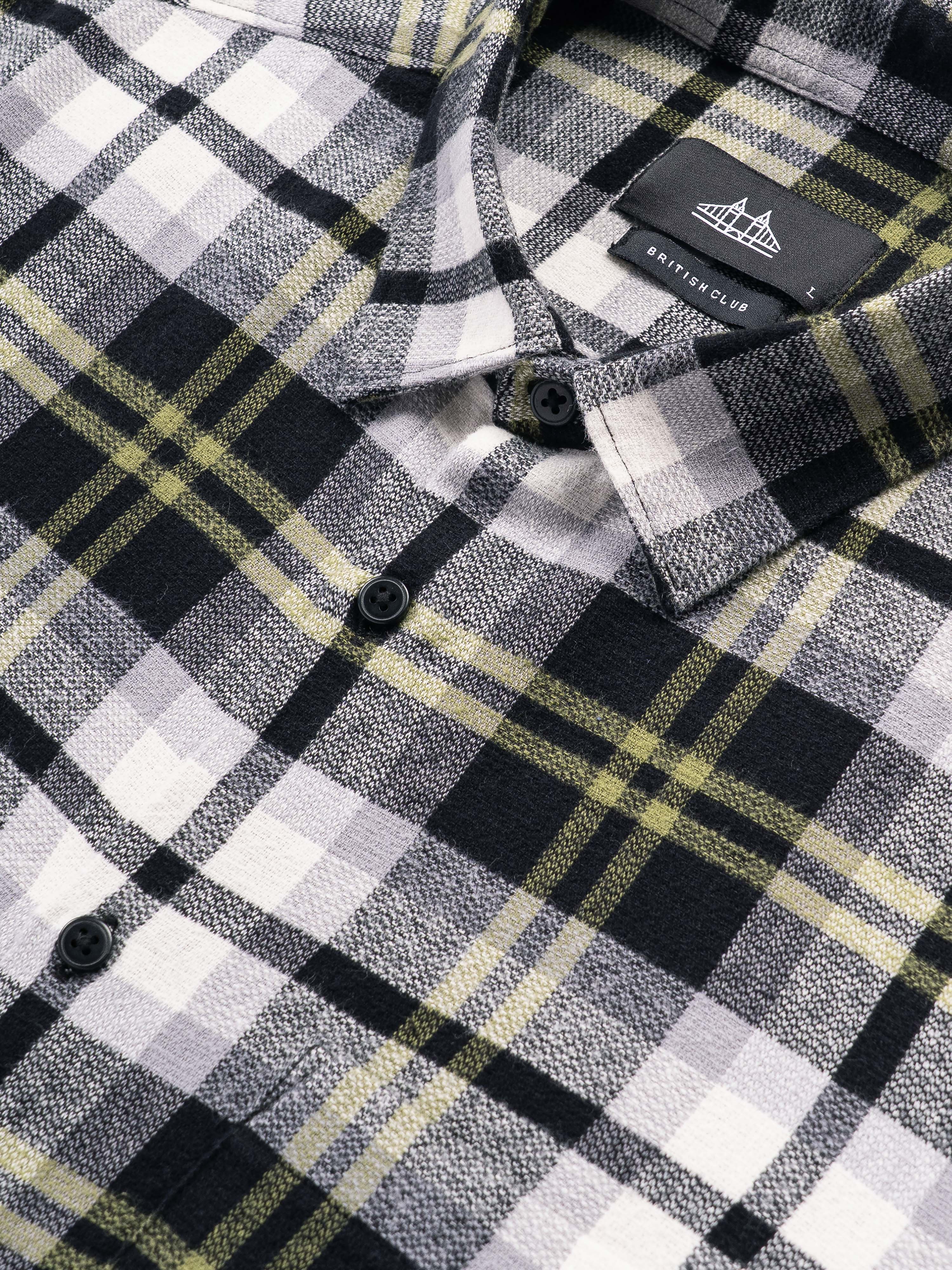 Men Green Checked Shirt - Image 7