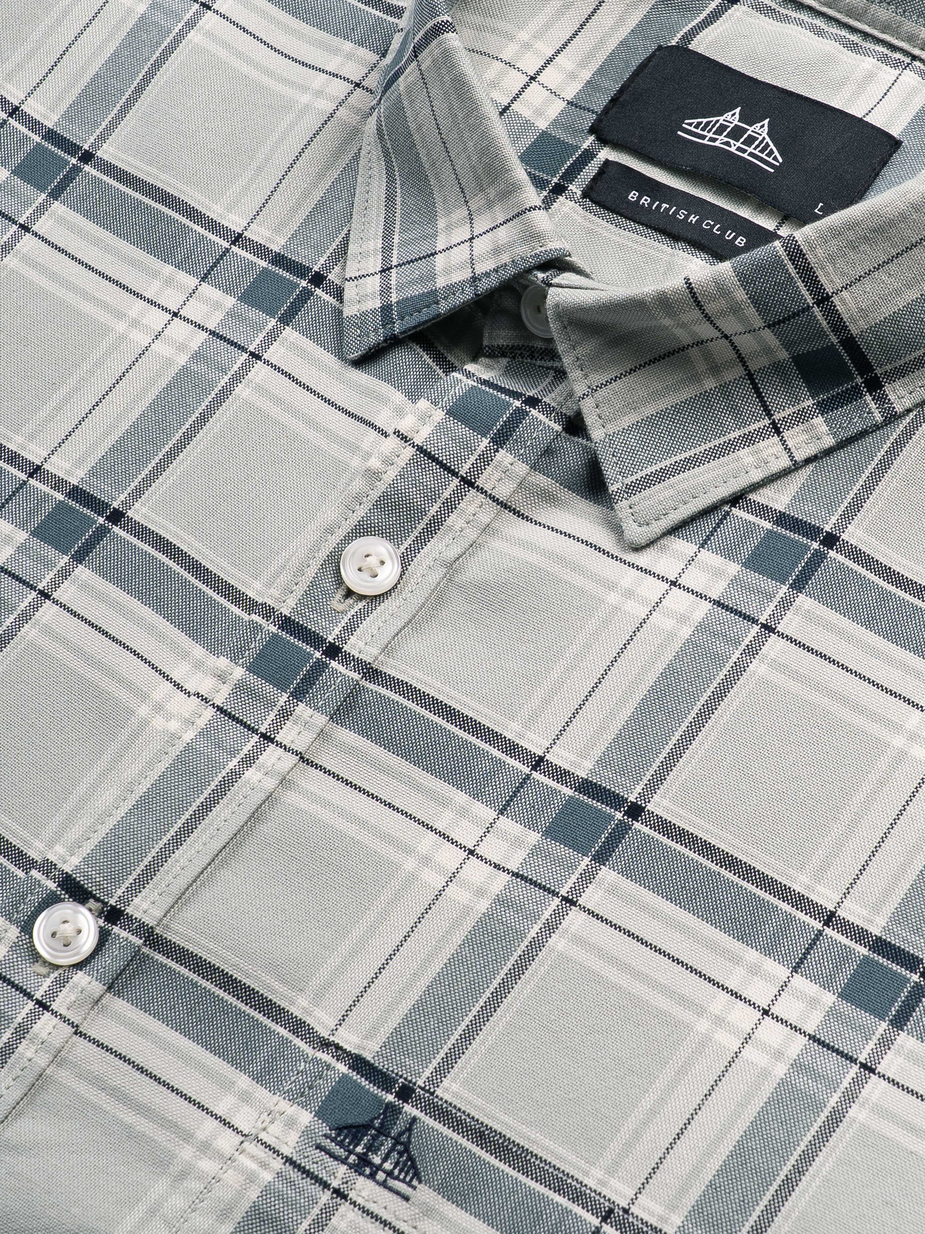 Men Green Checked Shirt - Image 7