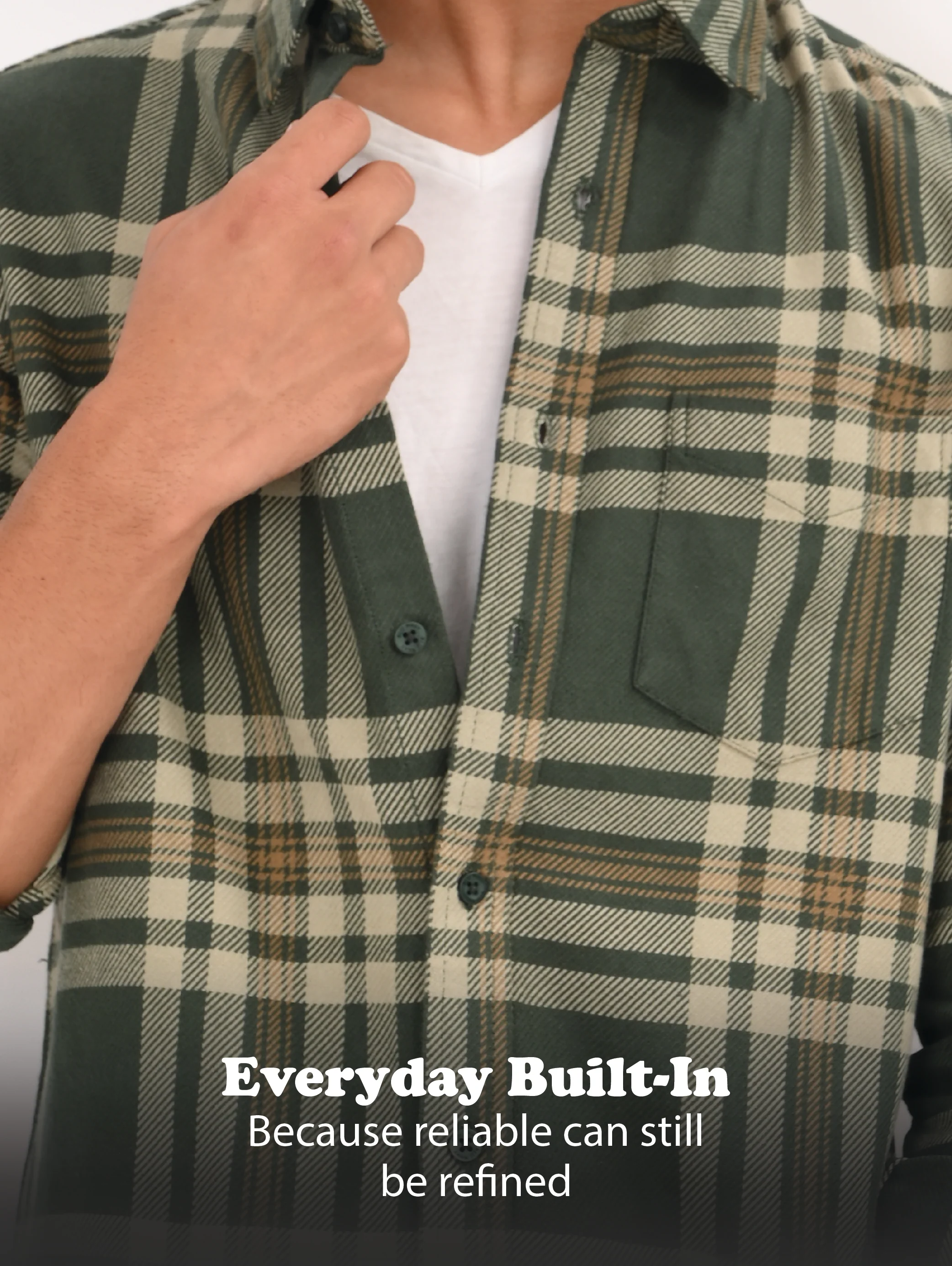 Men Green Classic Checked Shirt - Image 9