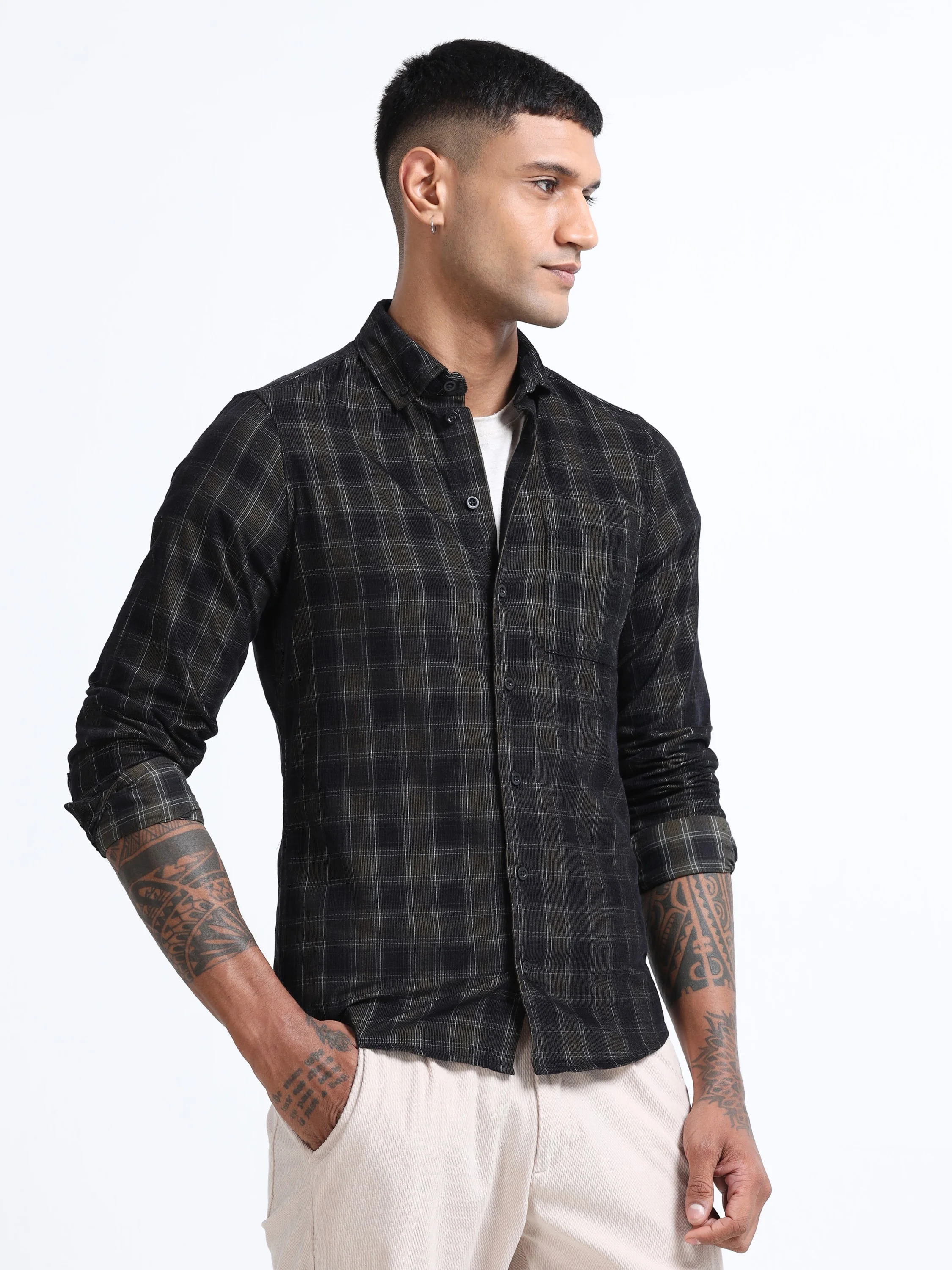 Men Corduroy Button-Down Shirt - Image 5