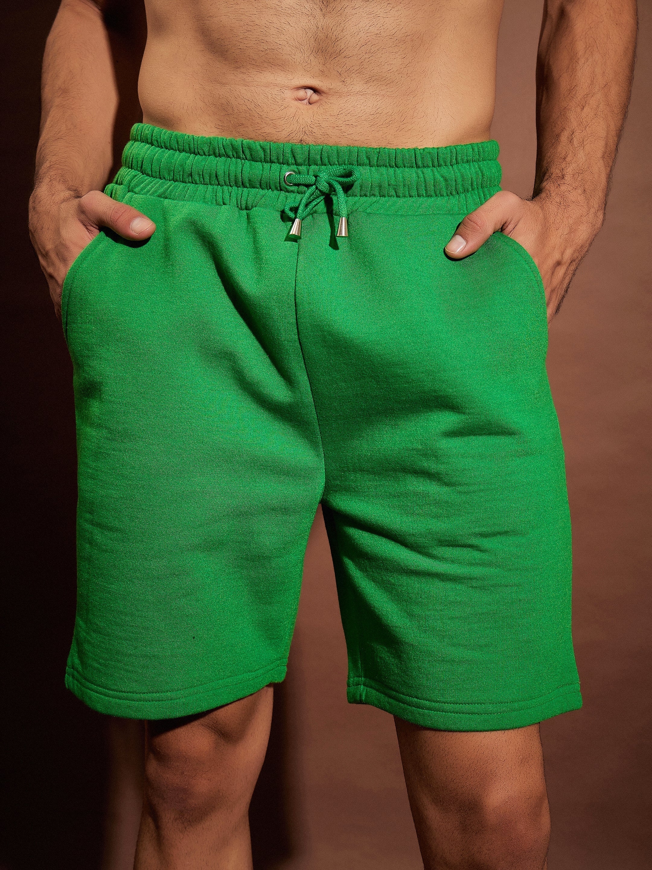Men Green Companions Oversized Sweatshirt With Shorts - Image 5