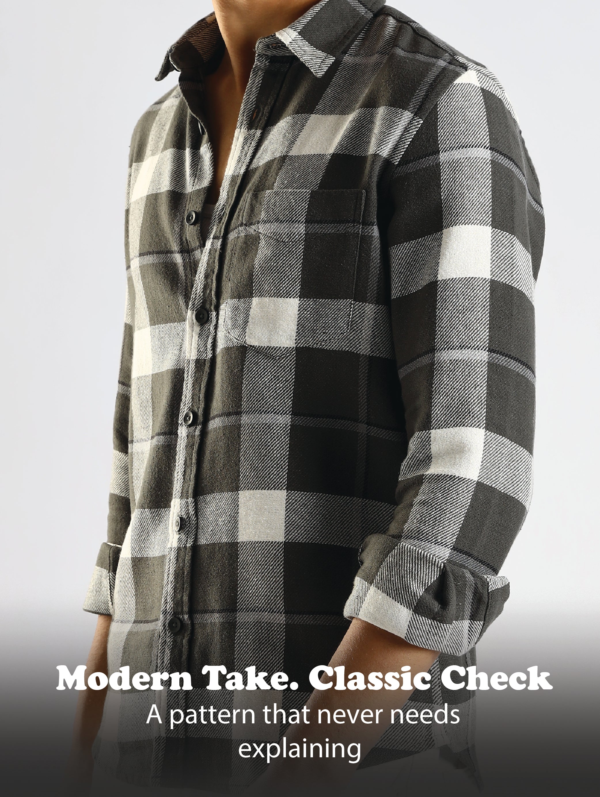 Men Green Cotton Blend Checked Shirt - Image 13