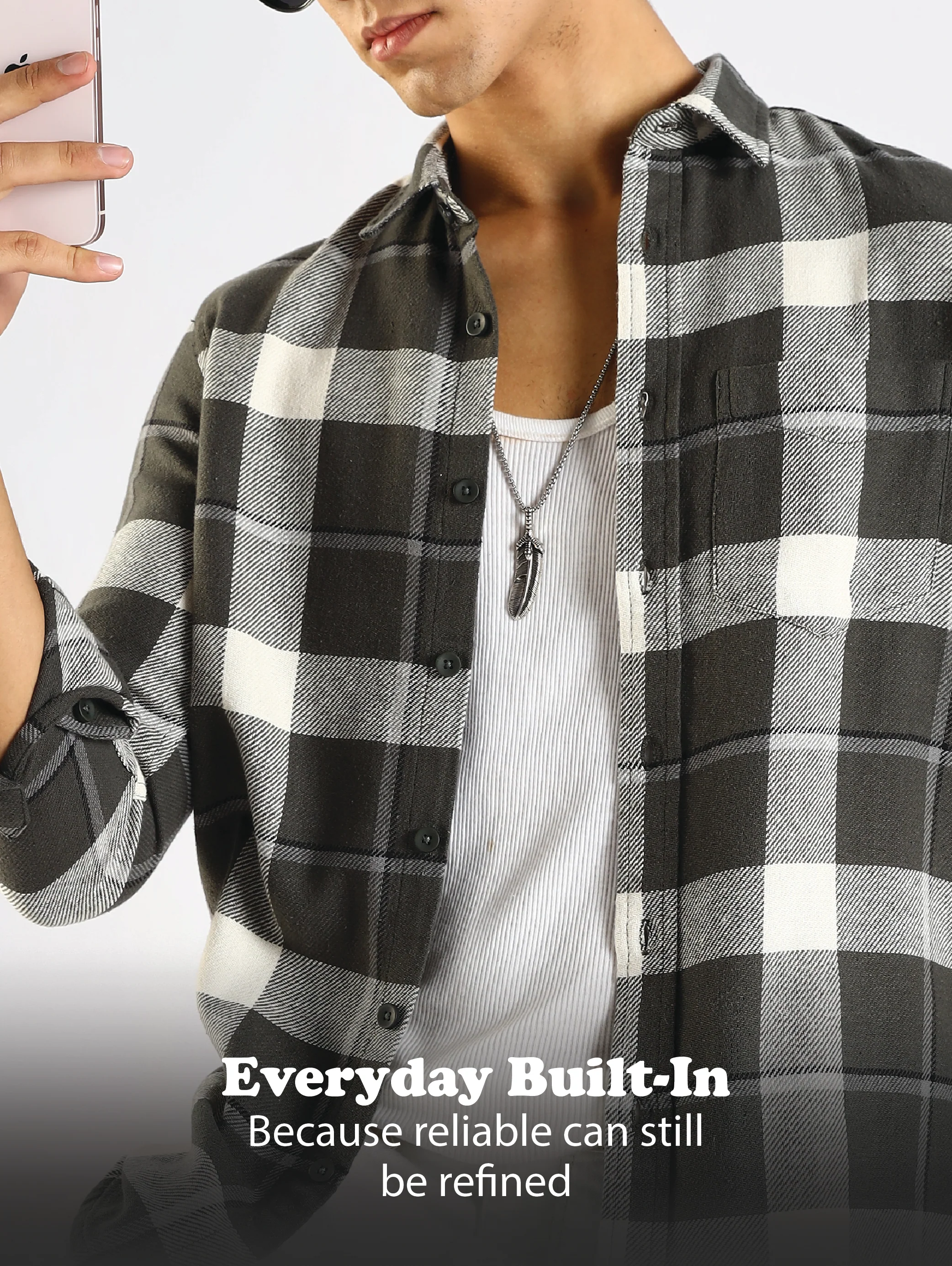 Men Green Cotton Blend Checked Shirt - Image 15